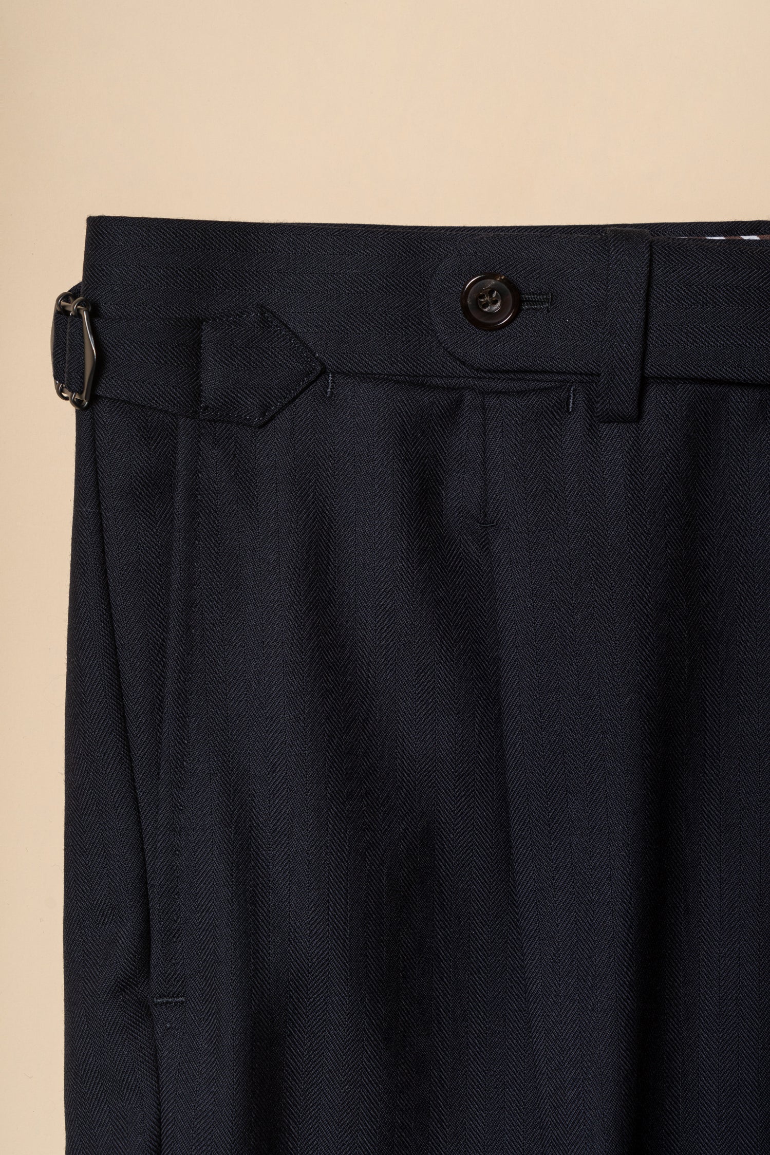 MTO Navy Herringbone 17 Micron 130s Suit #399