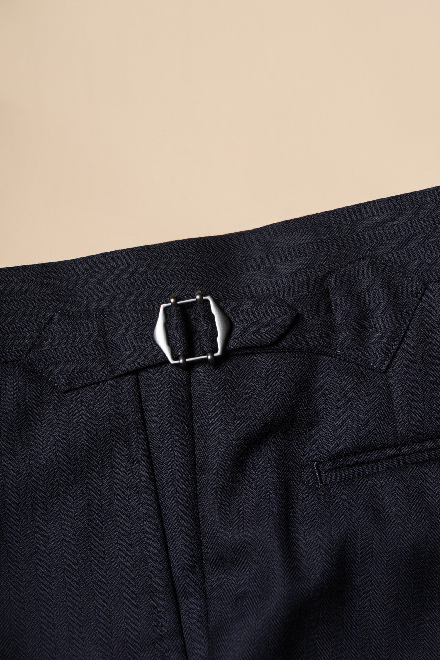 MTO Navy Herringbone 17 Micron 130s Suit #399