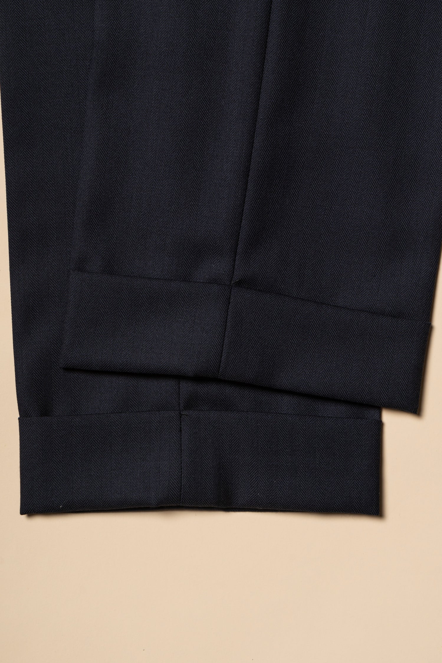 MTO Navy Herringbone 17 Micron 130s Suit #399