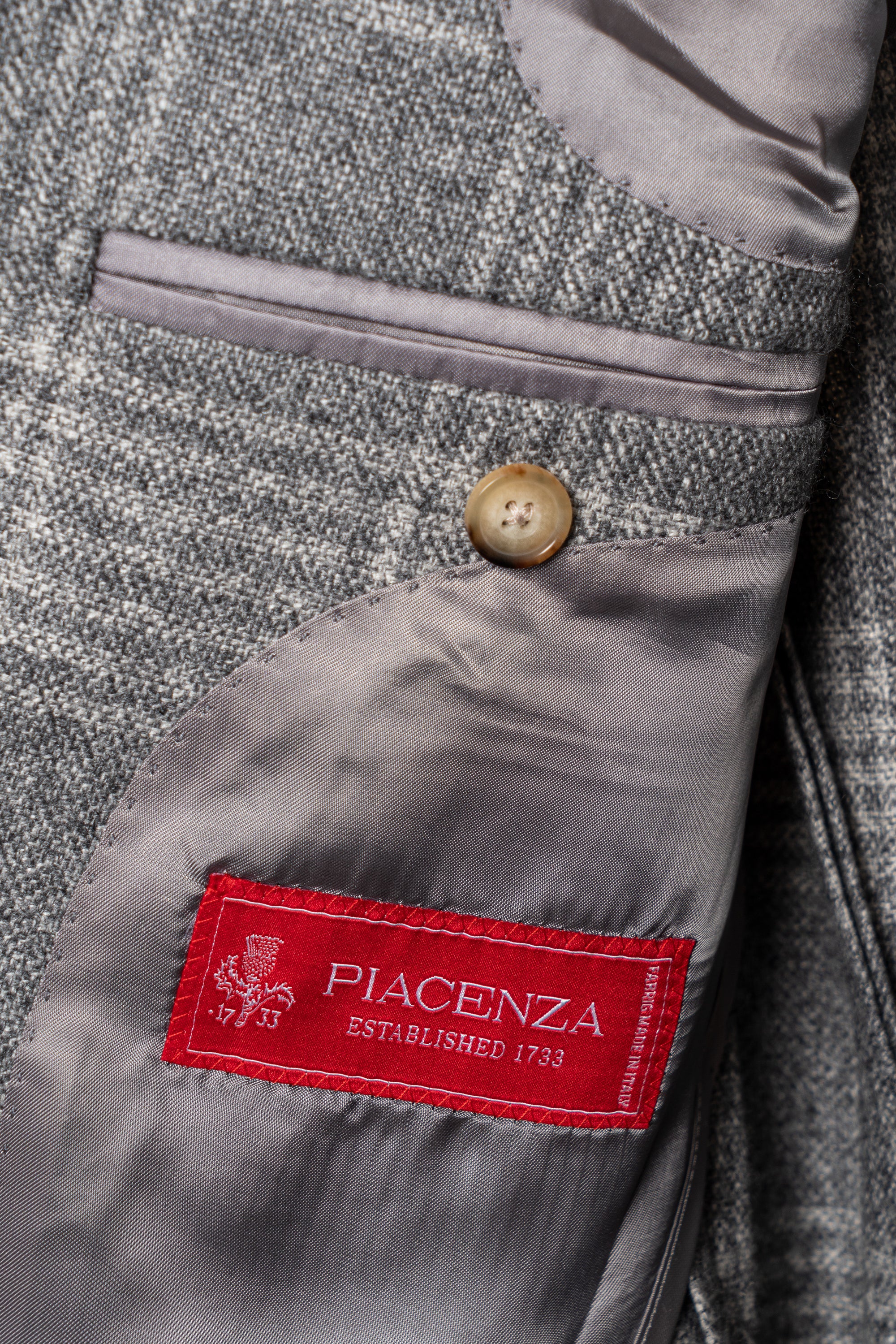 MTO Grey Glen Check Silk Cashmere Jacket #604