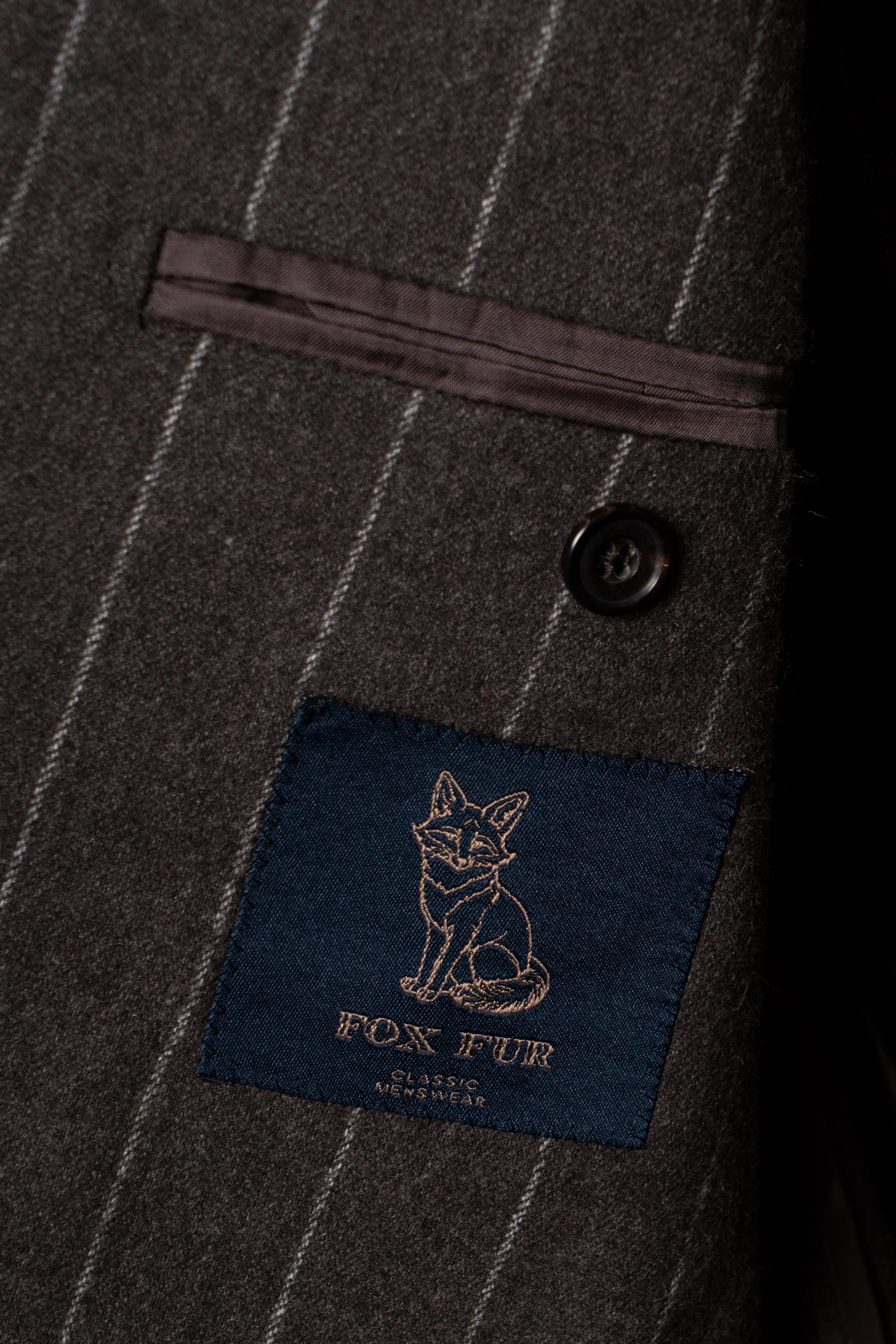 MTO Brown Chalkstripe Worsted Flannel Suit #499