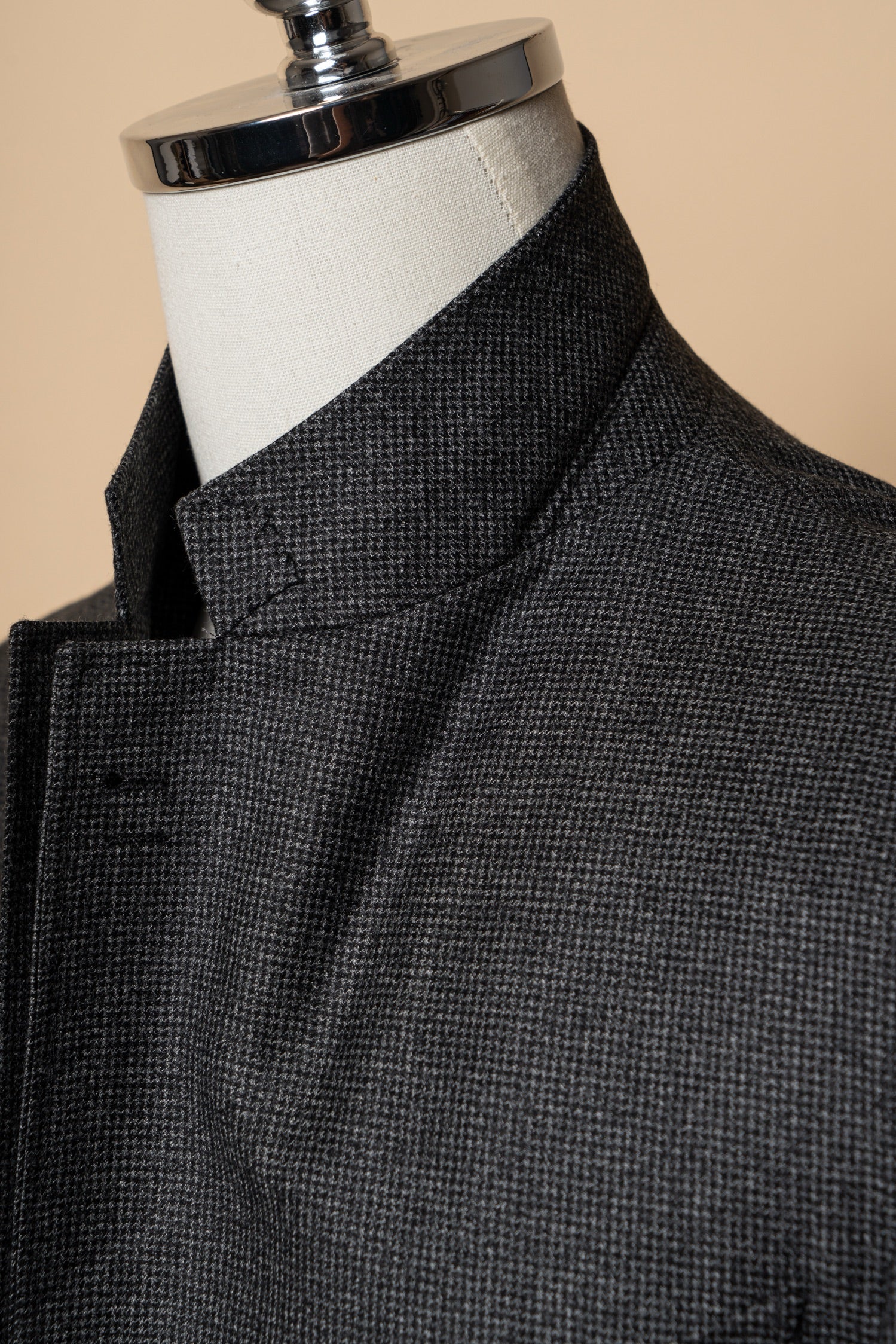 MTO Dark Grey Houndstooth 130s Flannel Suit #505