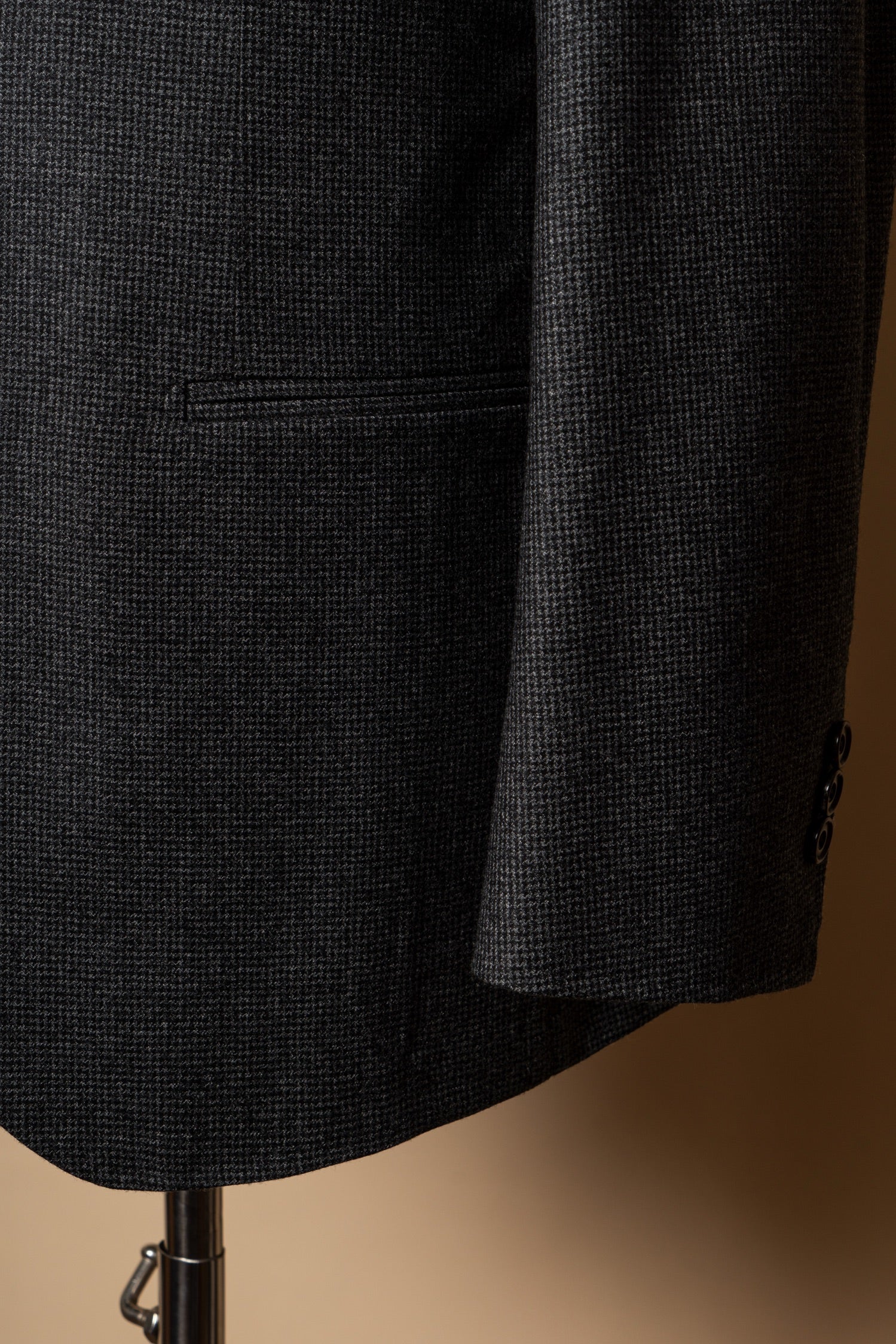 MTO Dark Grey Houndstooth 130s Flannel Suit #505