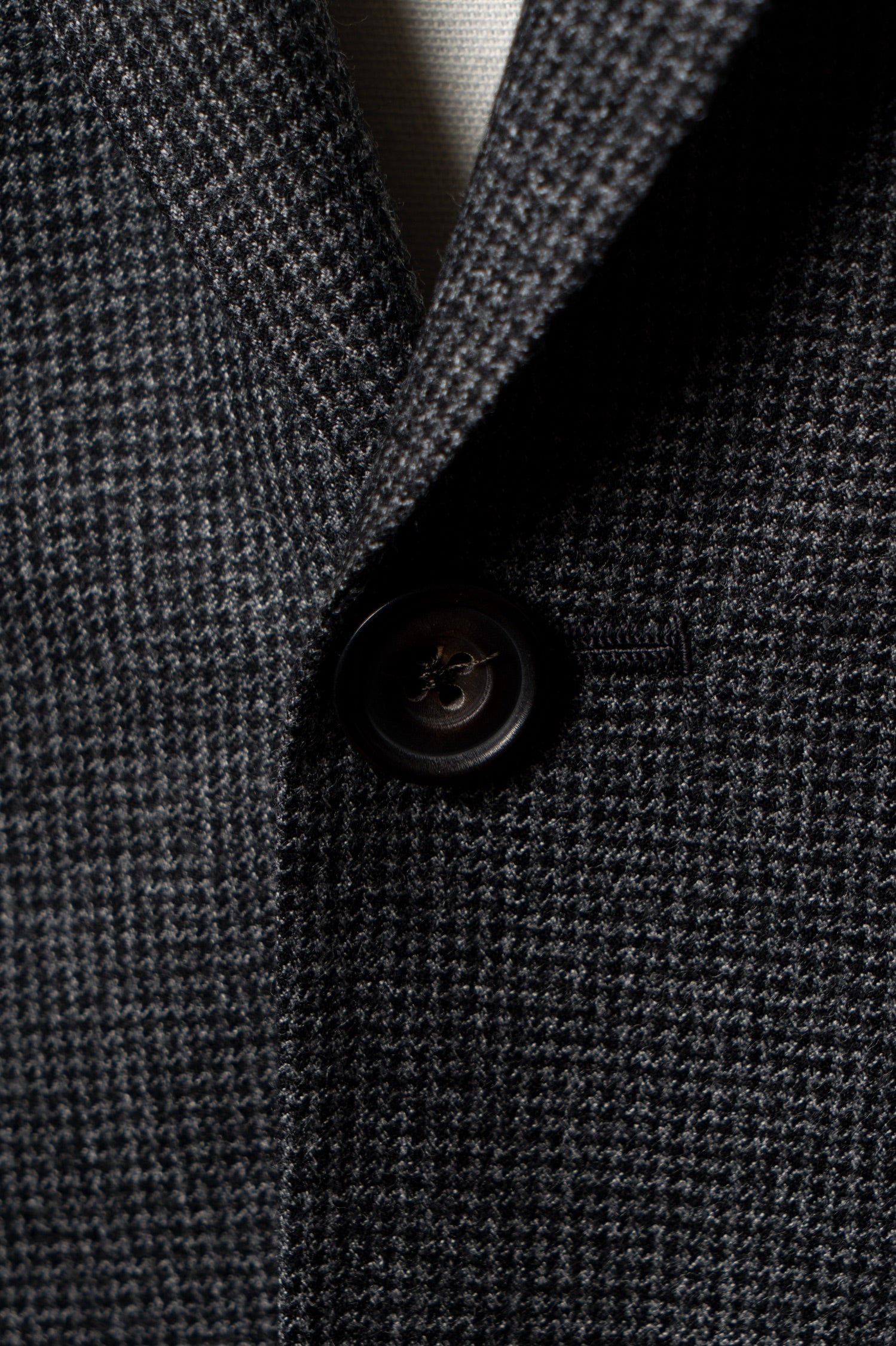 MTO Dark Grey Houndstooth 130s Flannel Suit #505