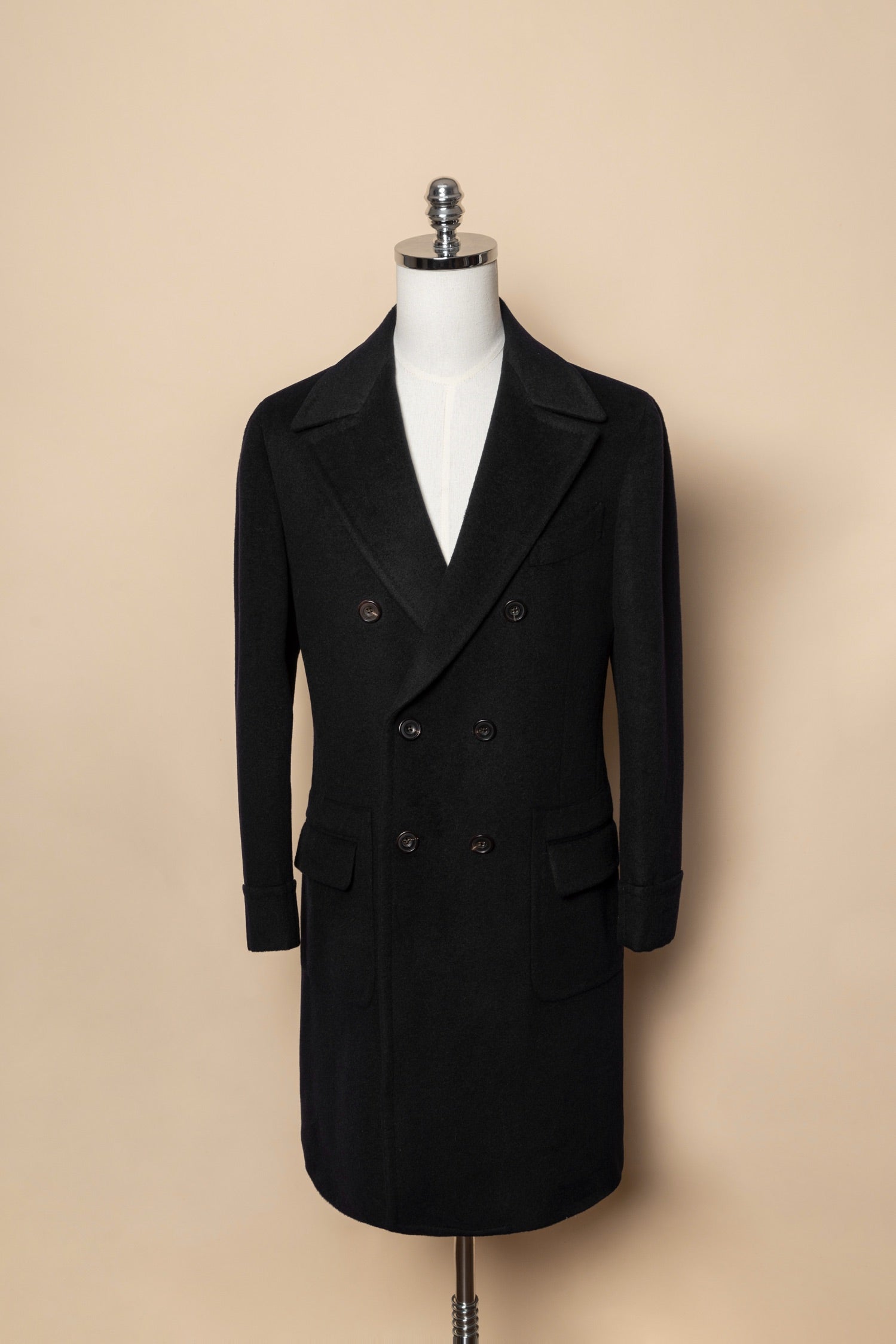 MTO Black Cashmere Polo Coat #826