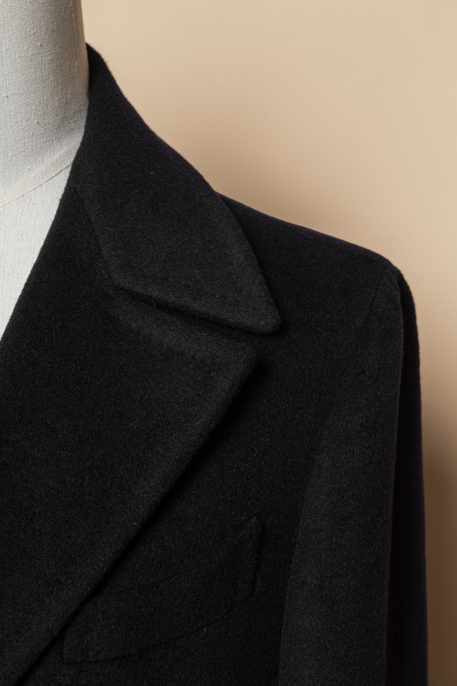 MTO Black Cashmere Polo Coat #826