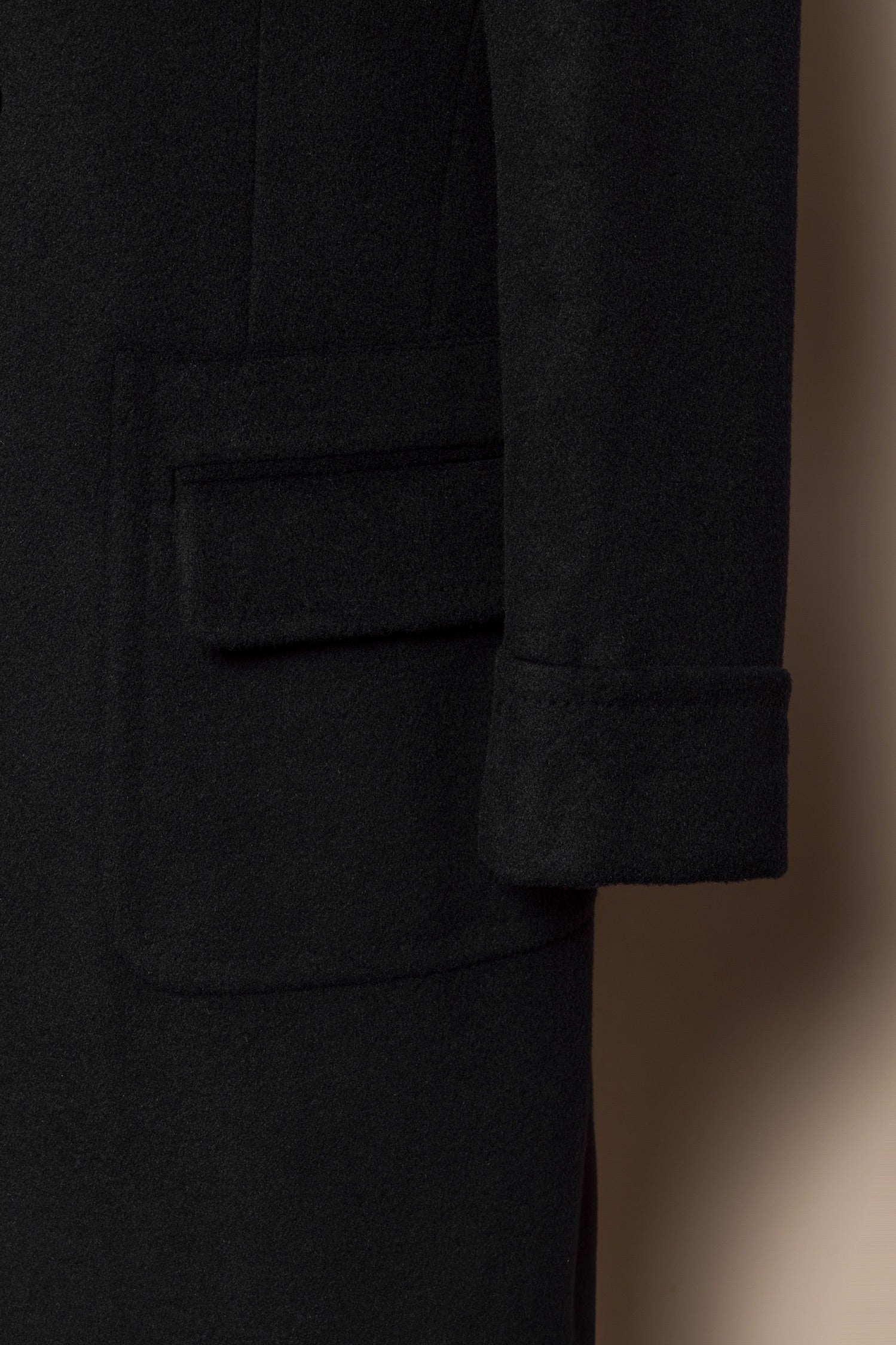 MTO Black Cashmere Polo Coat #826