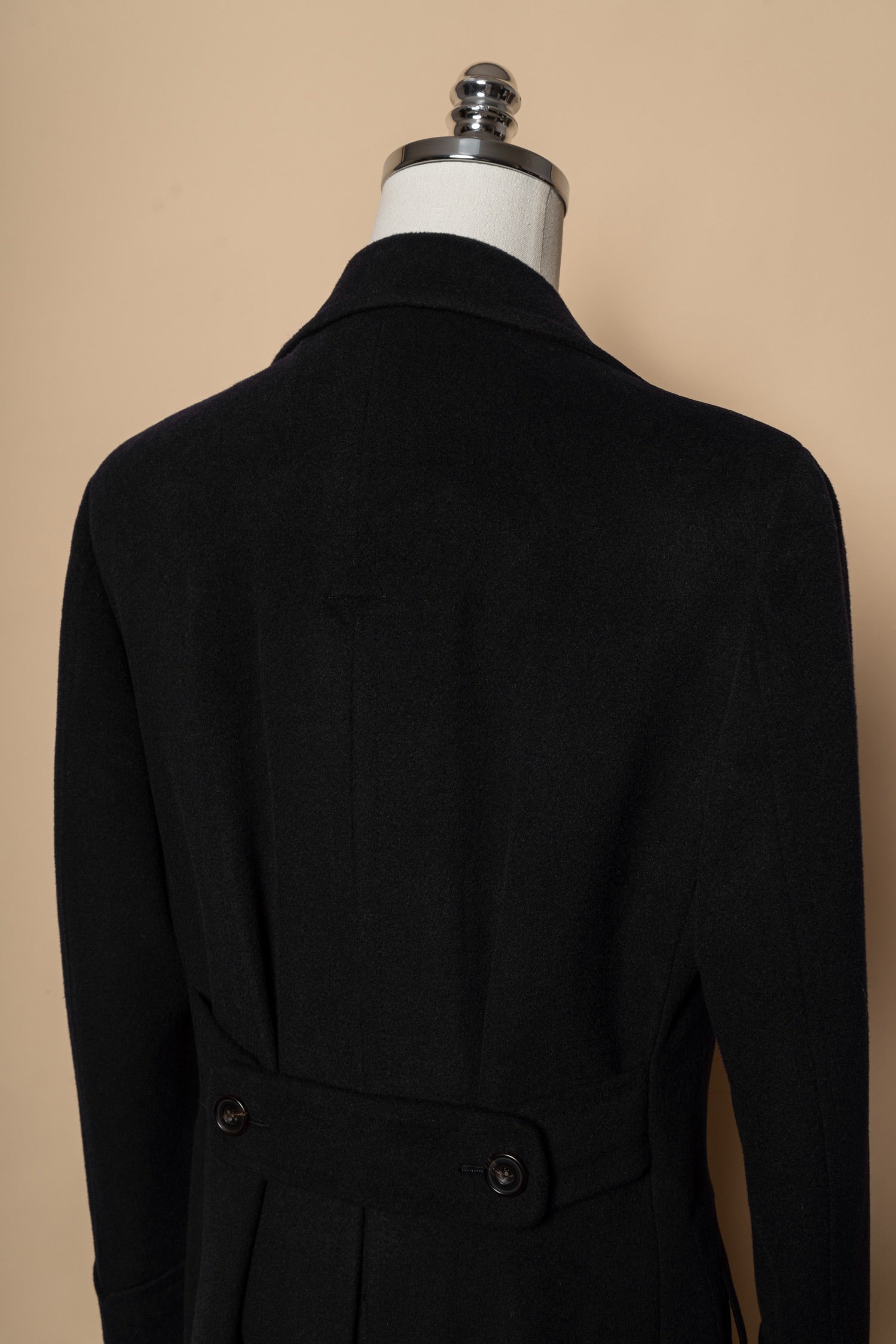 MTO Black Cashmere Polo Coat #826