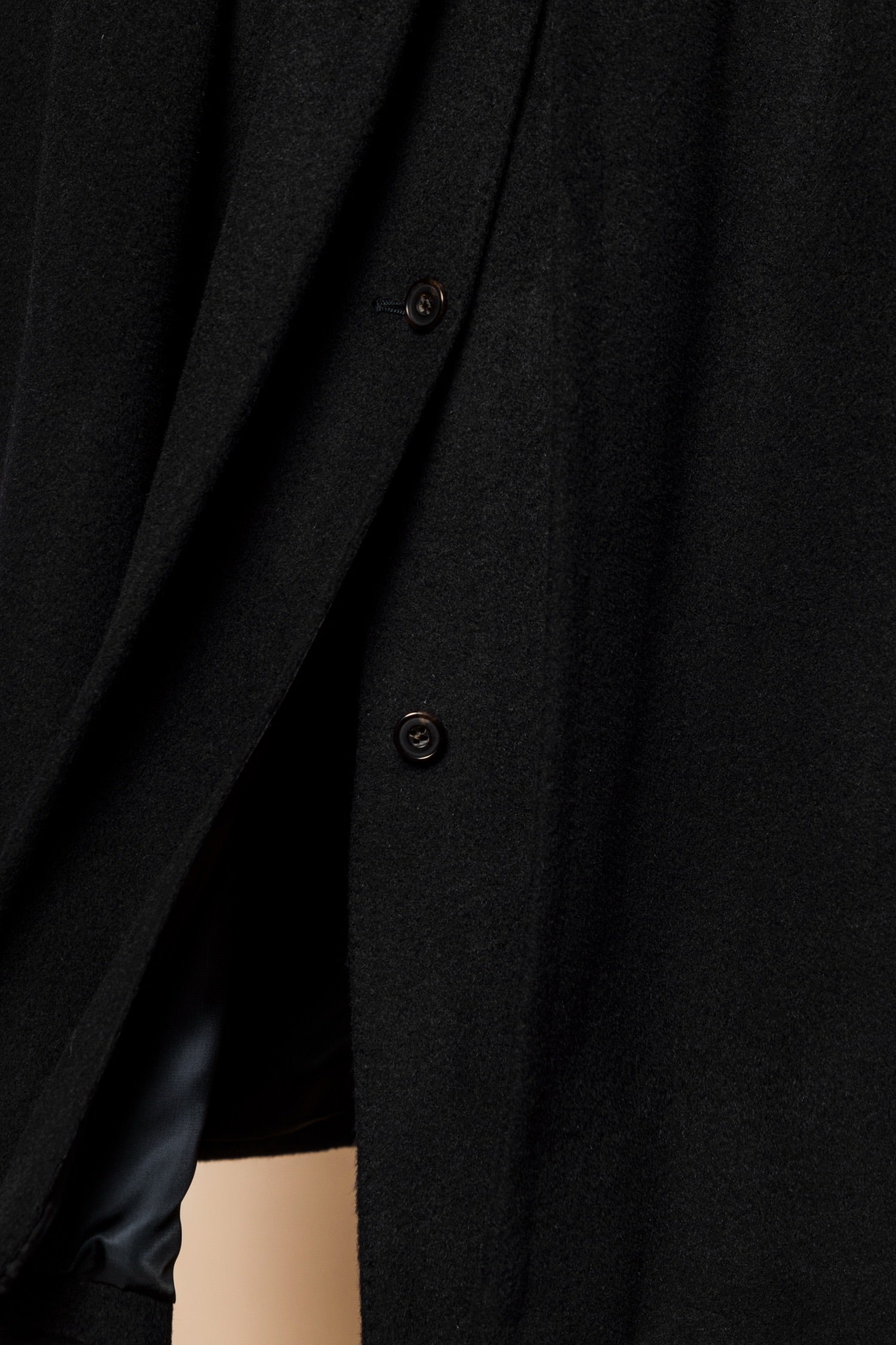 MTO Black Cashmere Polo Coat #826