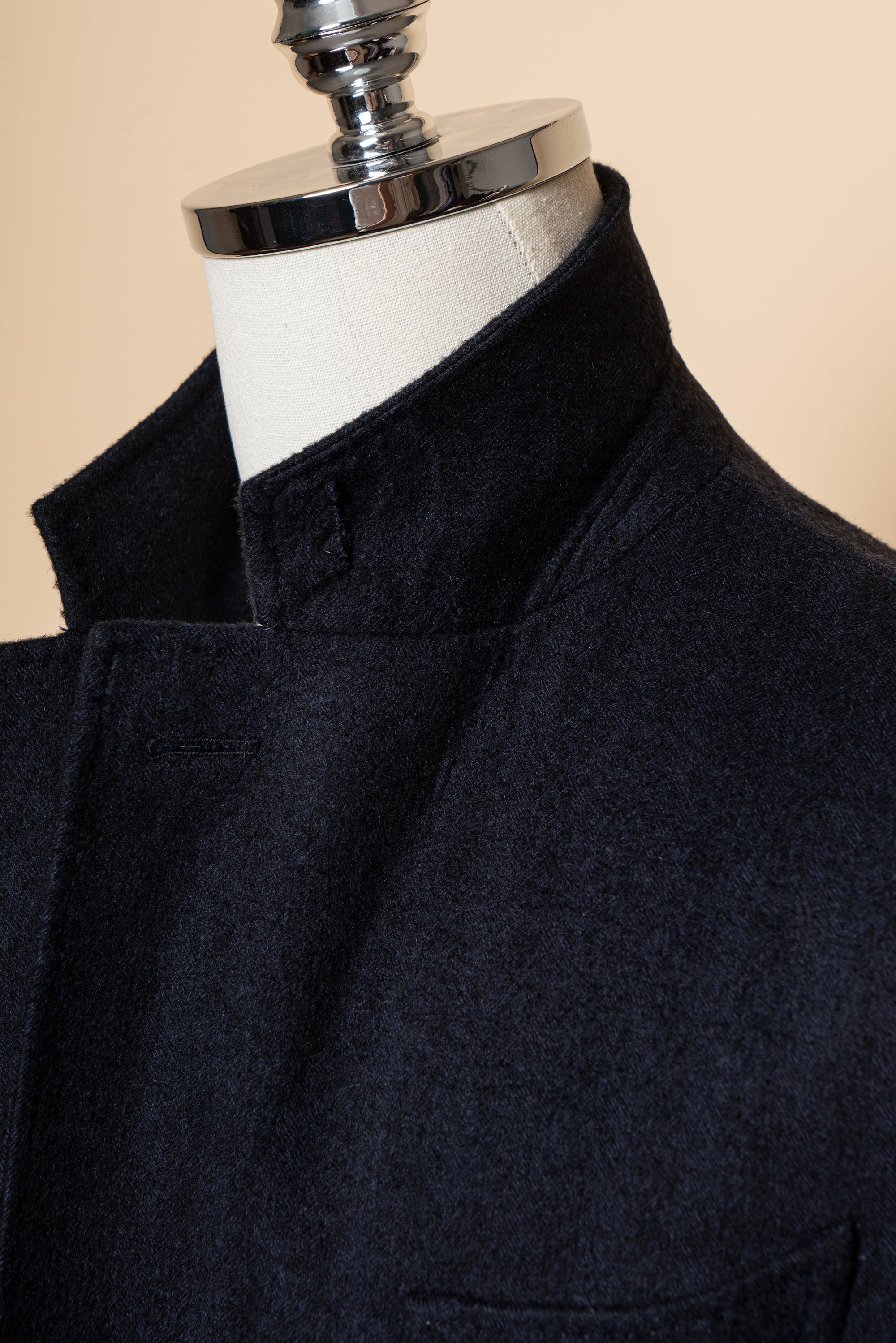 MTO Navy Herringbone Cashmere Chesterfield Coat #431
