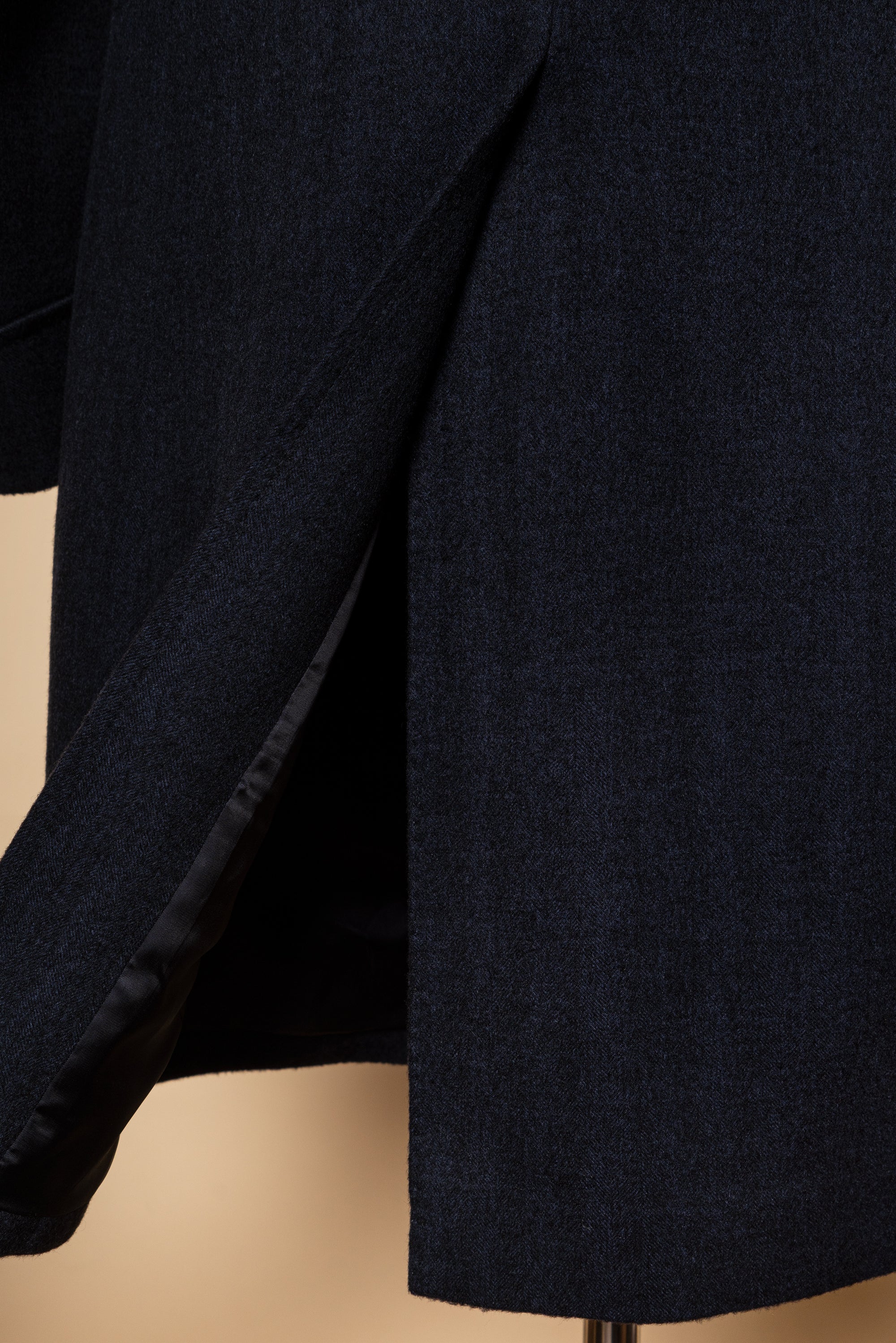 MTO Navy Herringbone Cashmere Chesterfield Coat #431