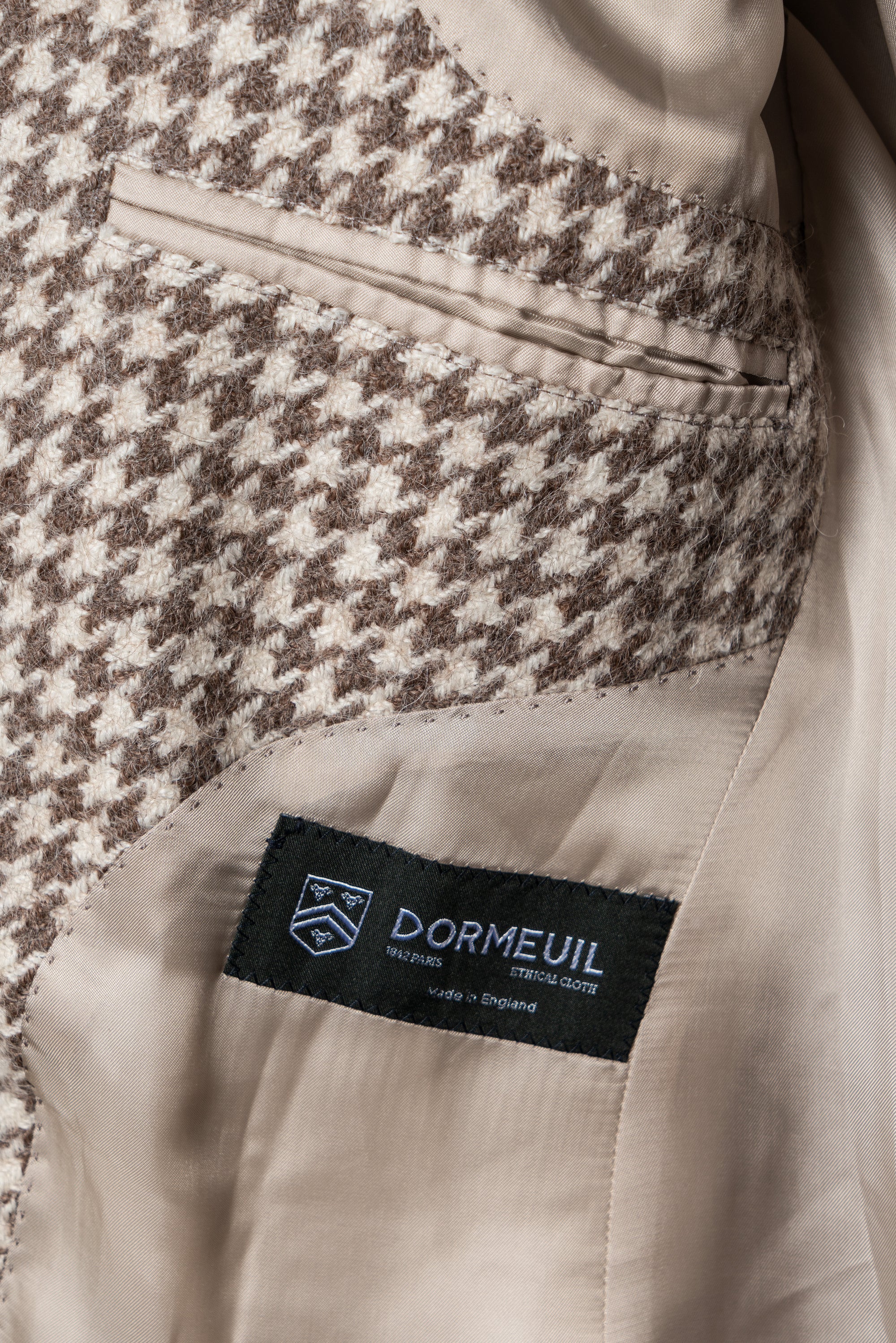 MTO Camel Houndstooth Camel Hair Peacoat #506