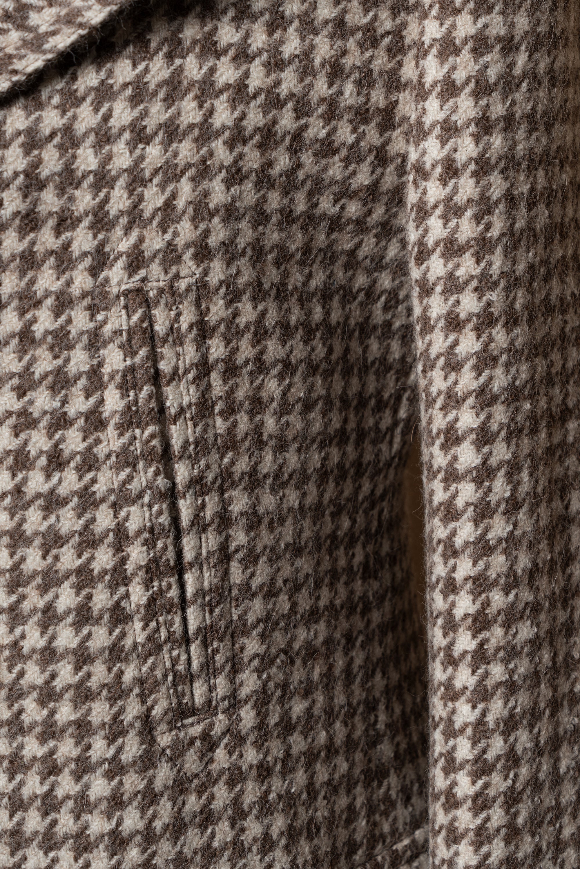 MTO Camel Houndstooth Camel Hair Peacoat #506