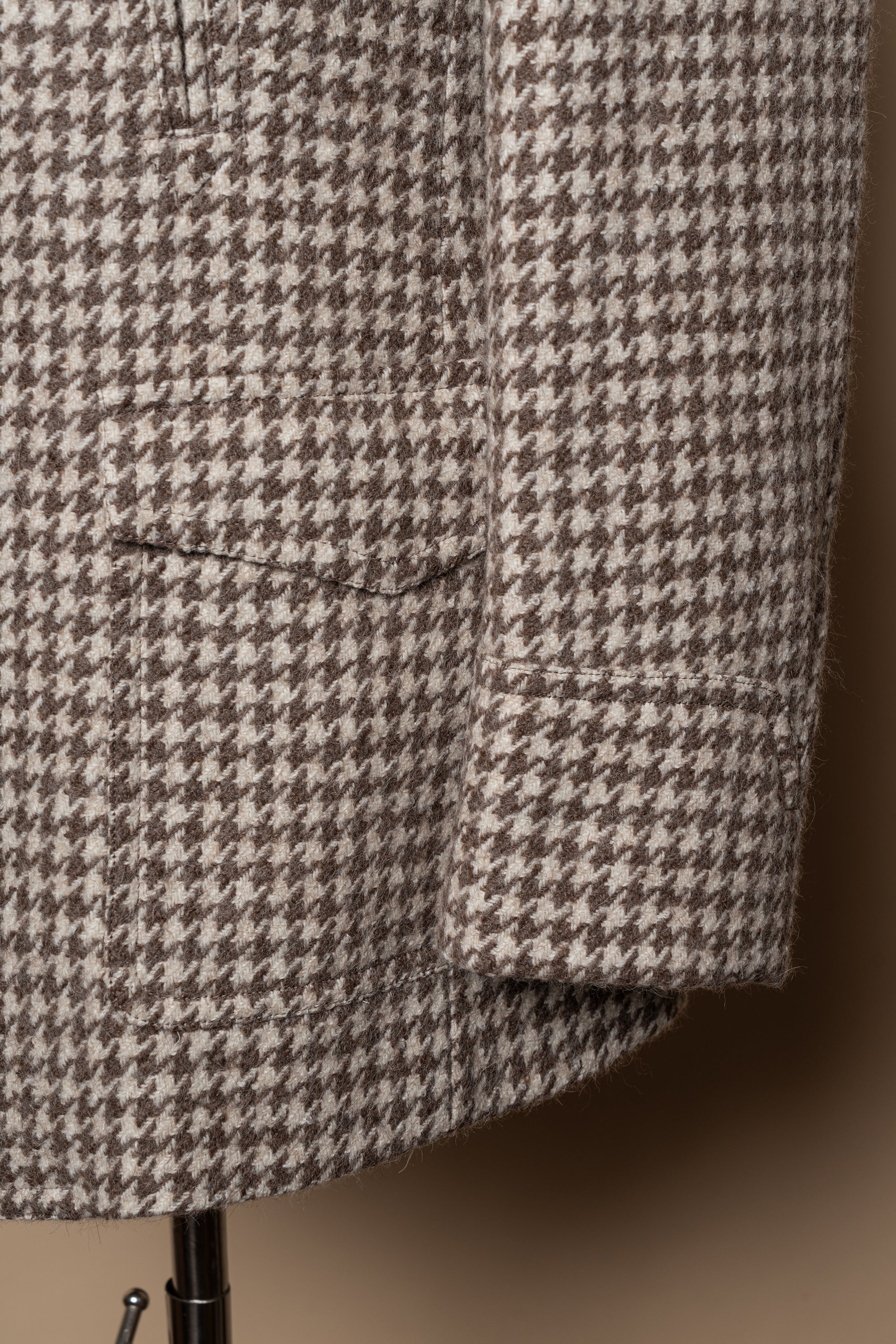 MTO Camel Houndstooth Camel Hair Peacoat #506