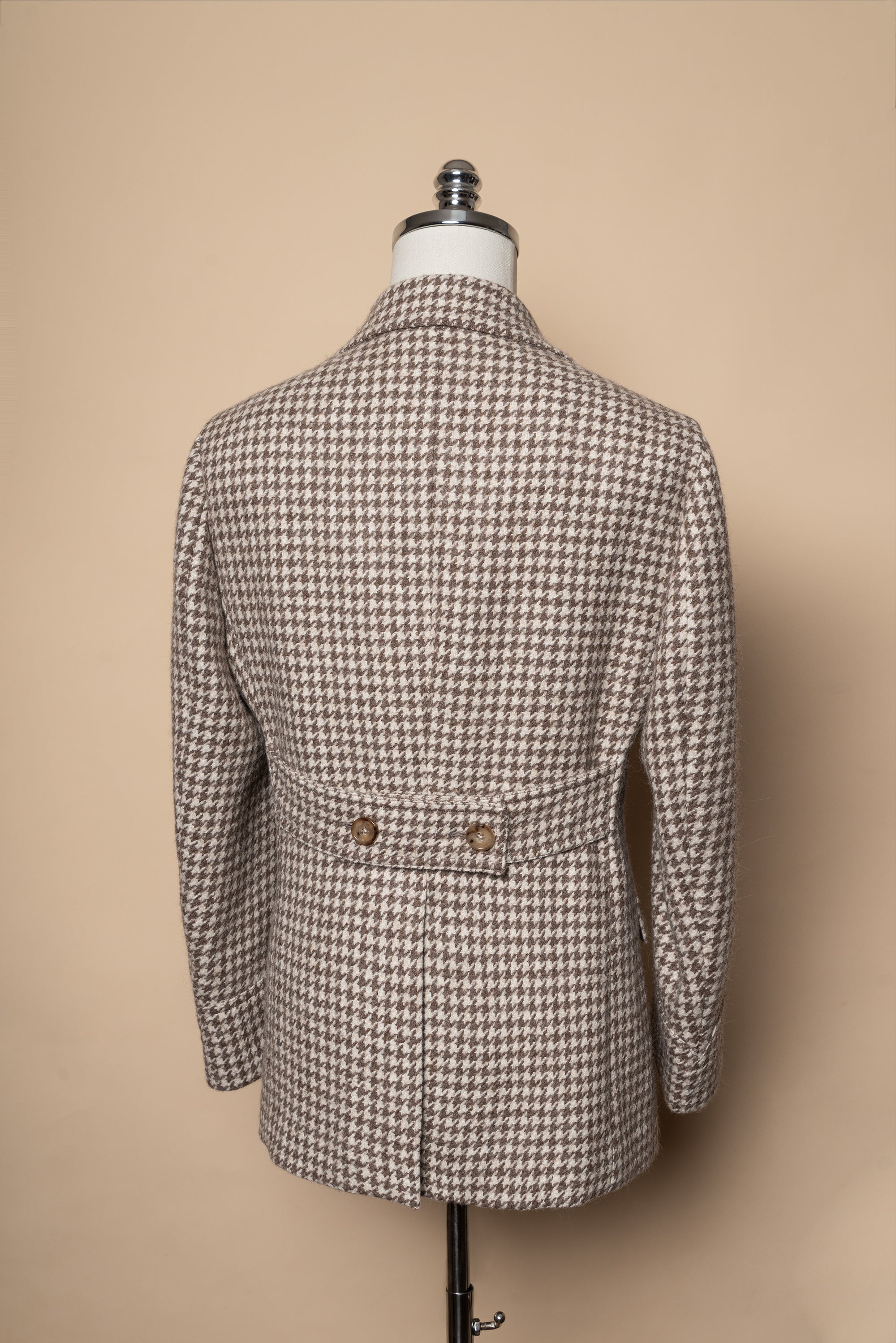 MTO Camel Houndstooth Camel Hair Peacoat #506