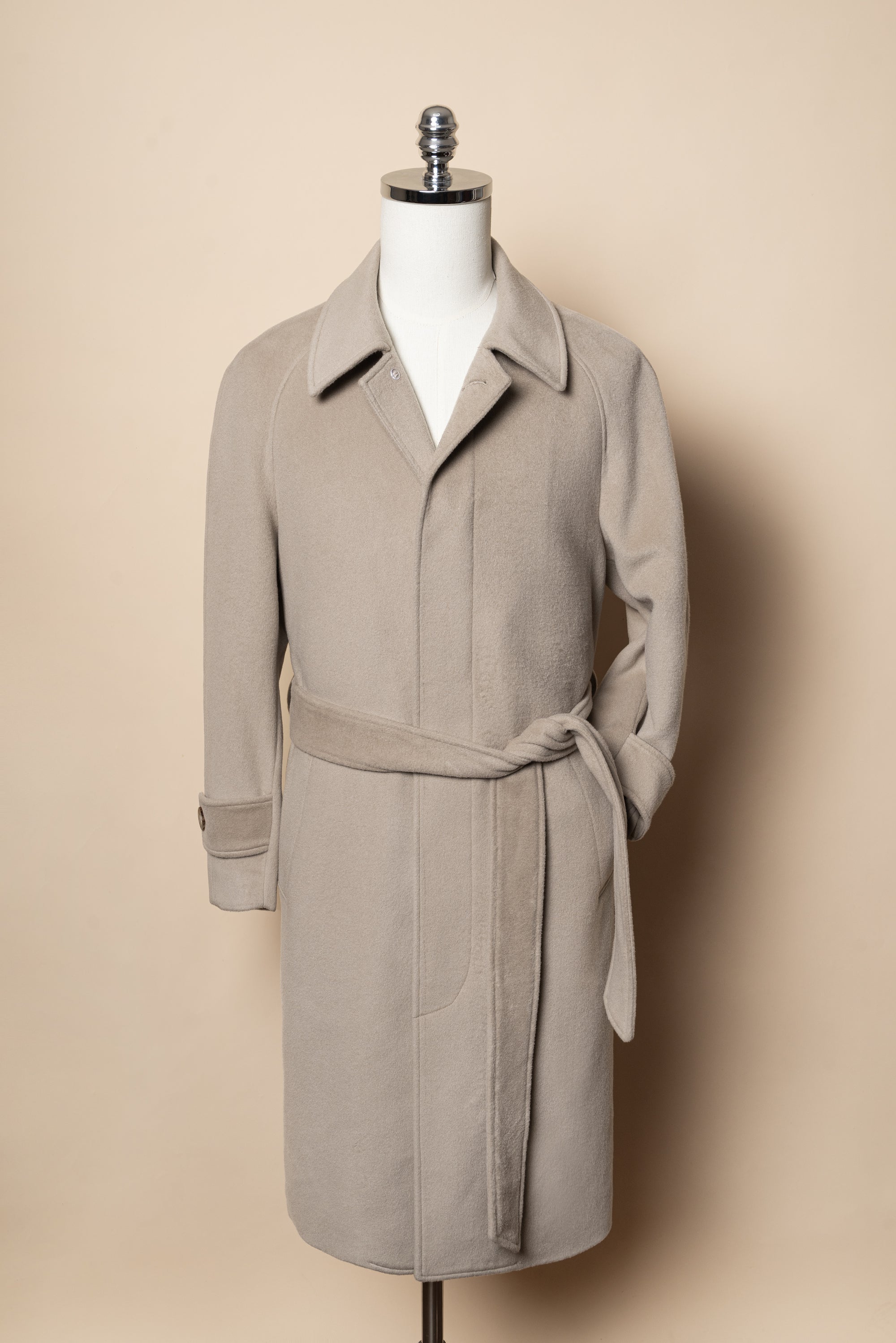 MTO Stone Cashmere Balmacaan Coat #459
