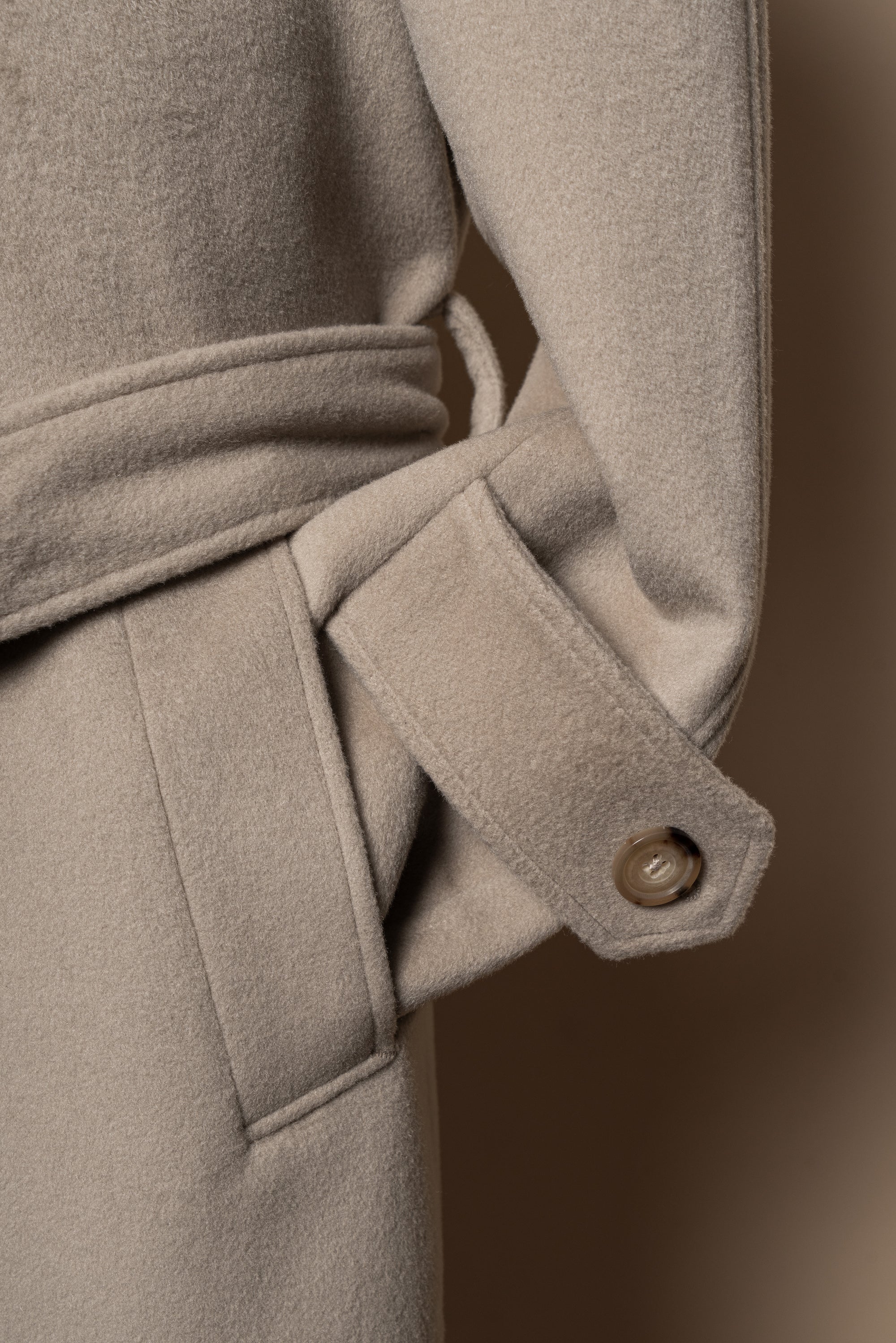 MTO Stone Cashmere Balmacaan Coat #459