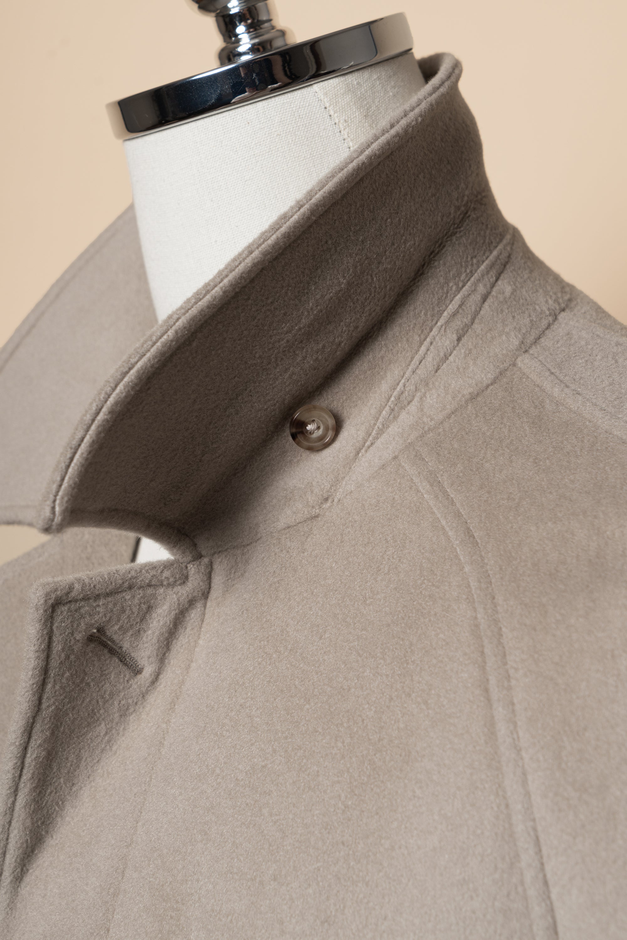 MTO Stone Cashmere Balmacaan Coat #459