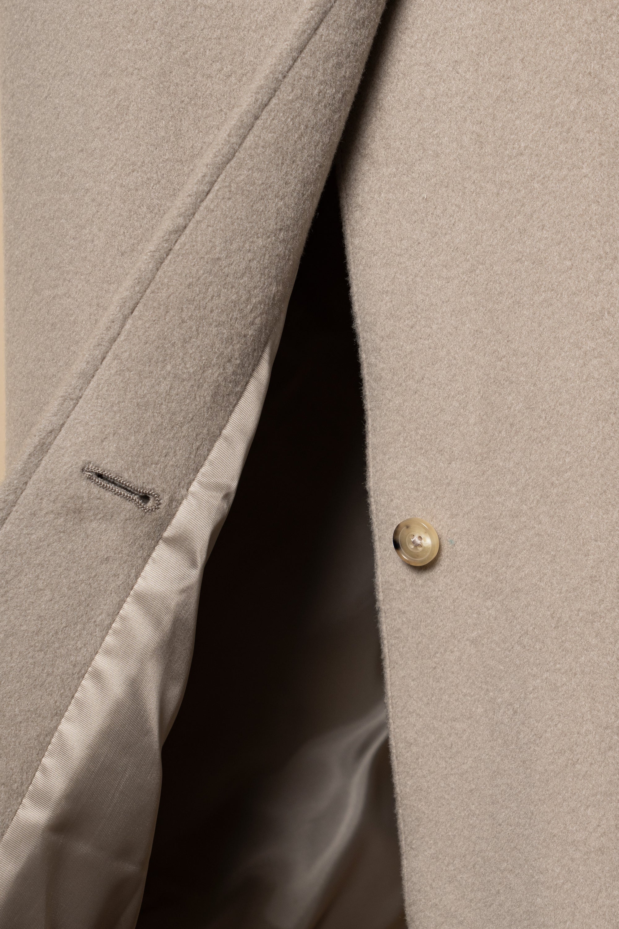 MTO Stone Cashmere Balmacaan Coat #459