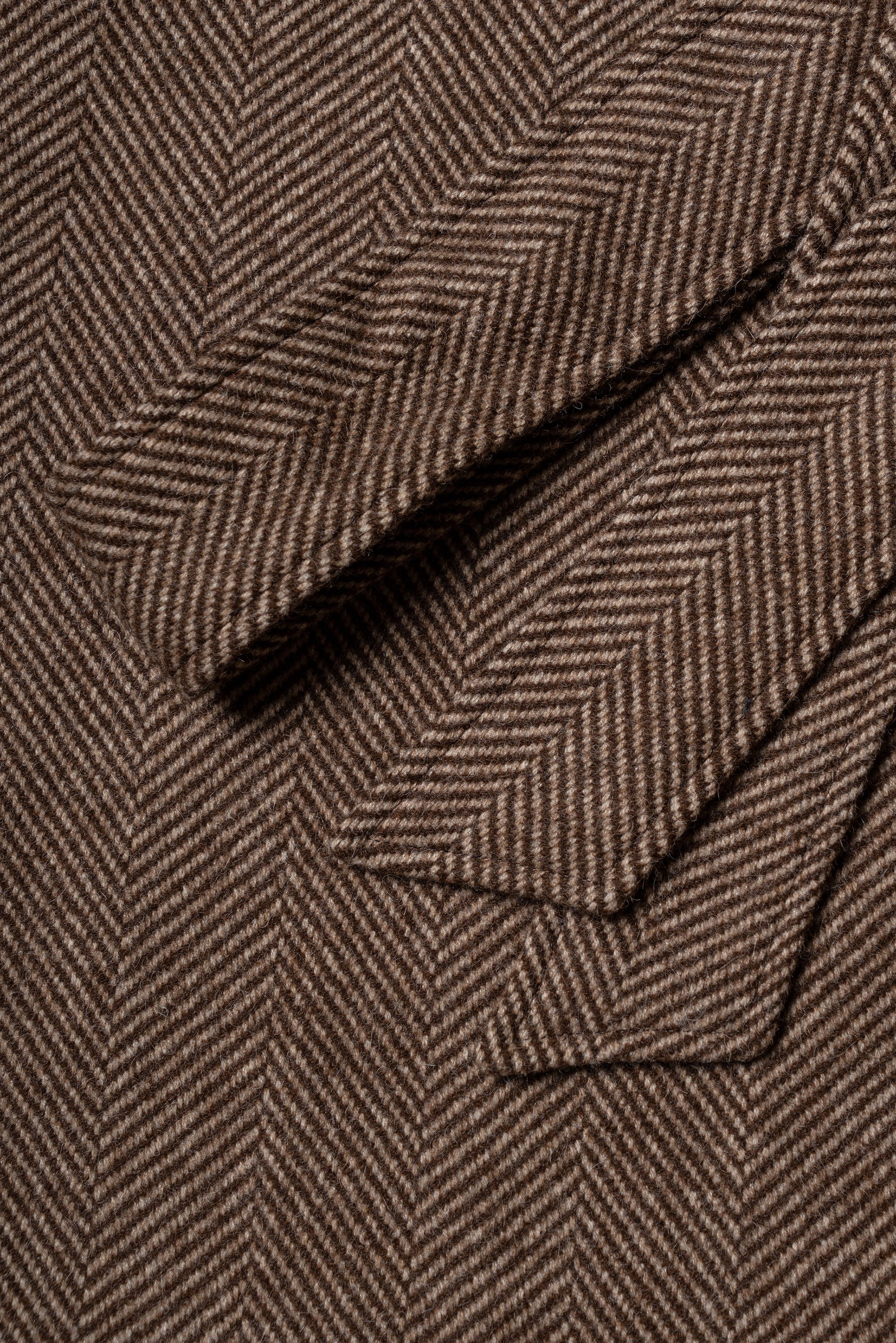 MTO Brown Herringbone Wool Balmacaan Coat #605