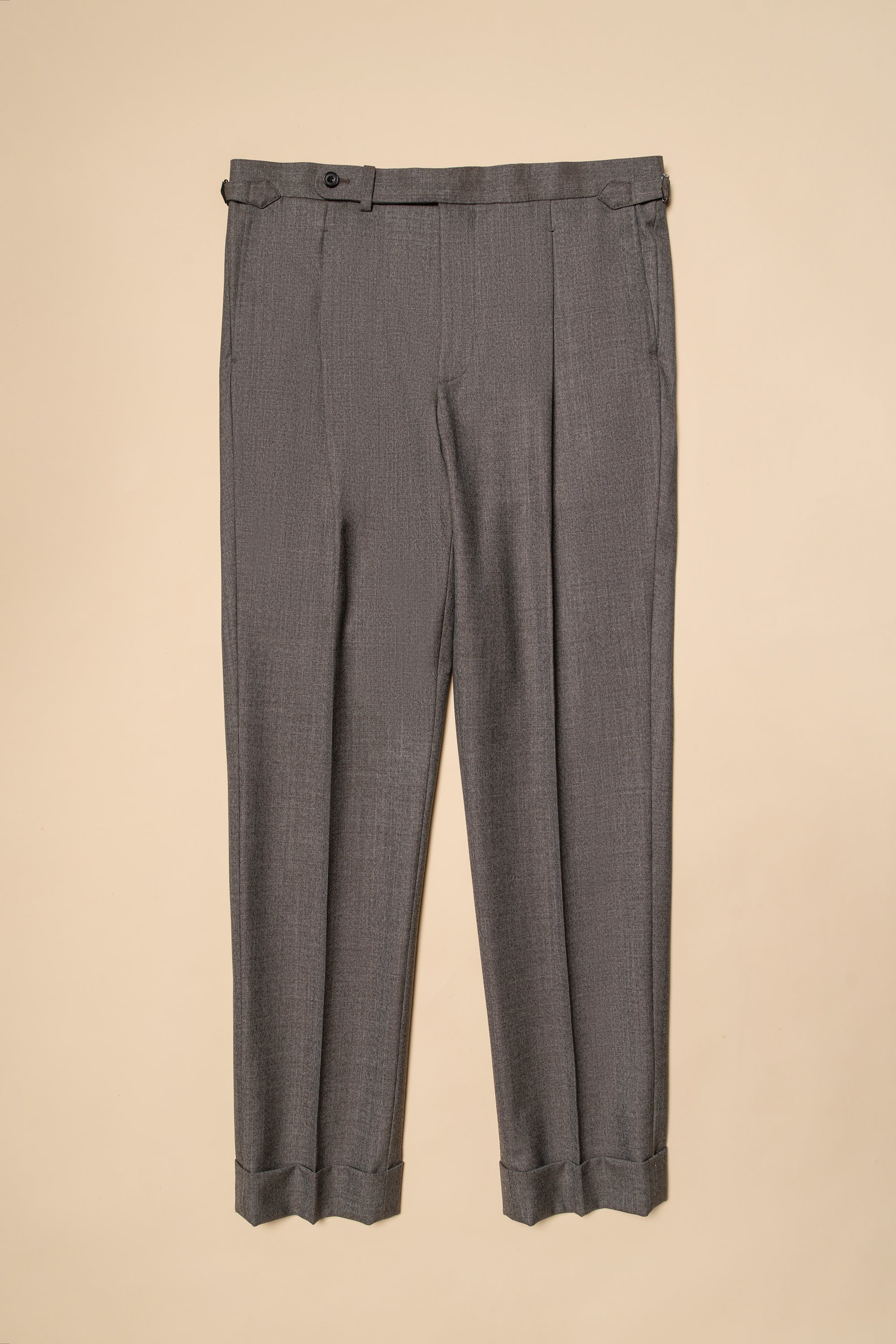 MTO Taupe Sharkskin Worsted Wool Suit #479
