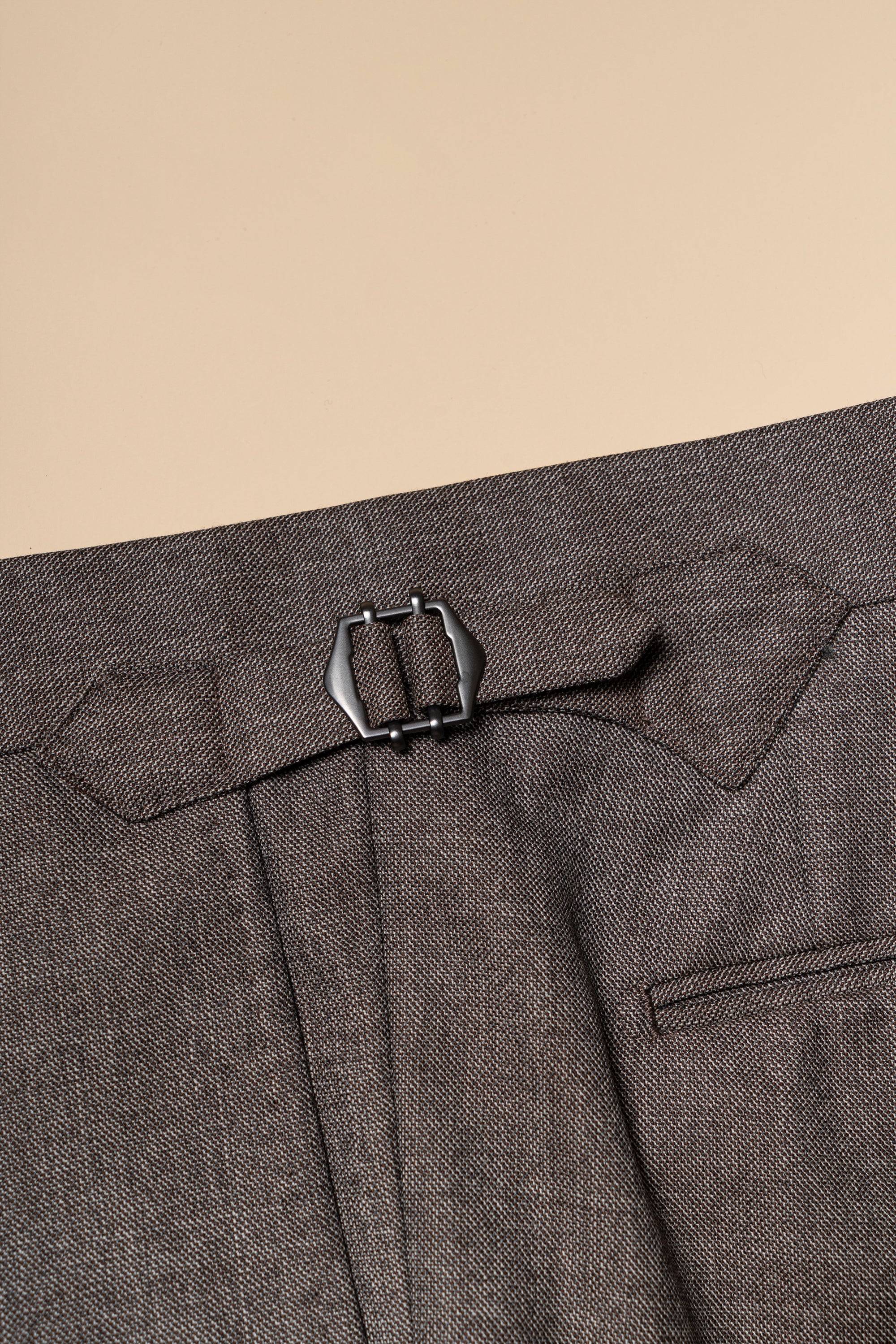 MTO Taupe Sharkskin Worsted Wool Suit #479