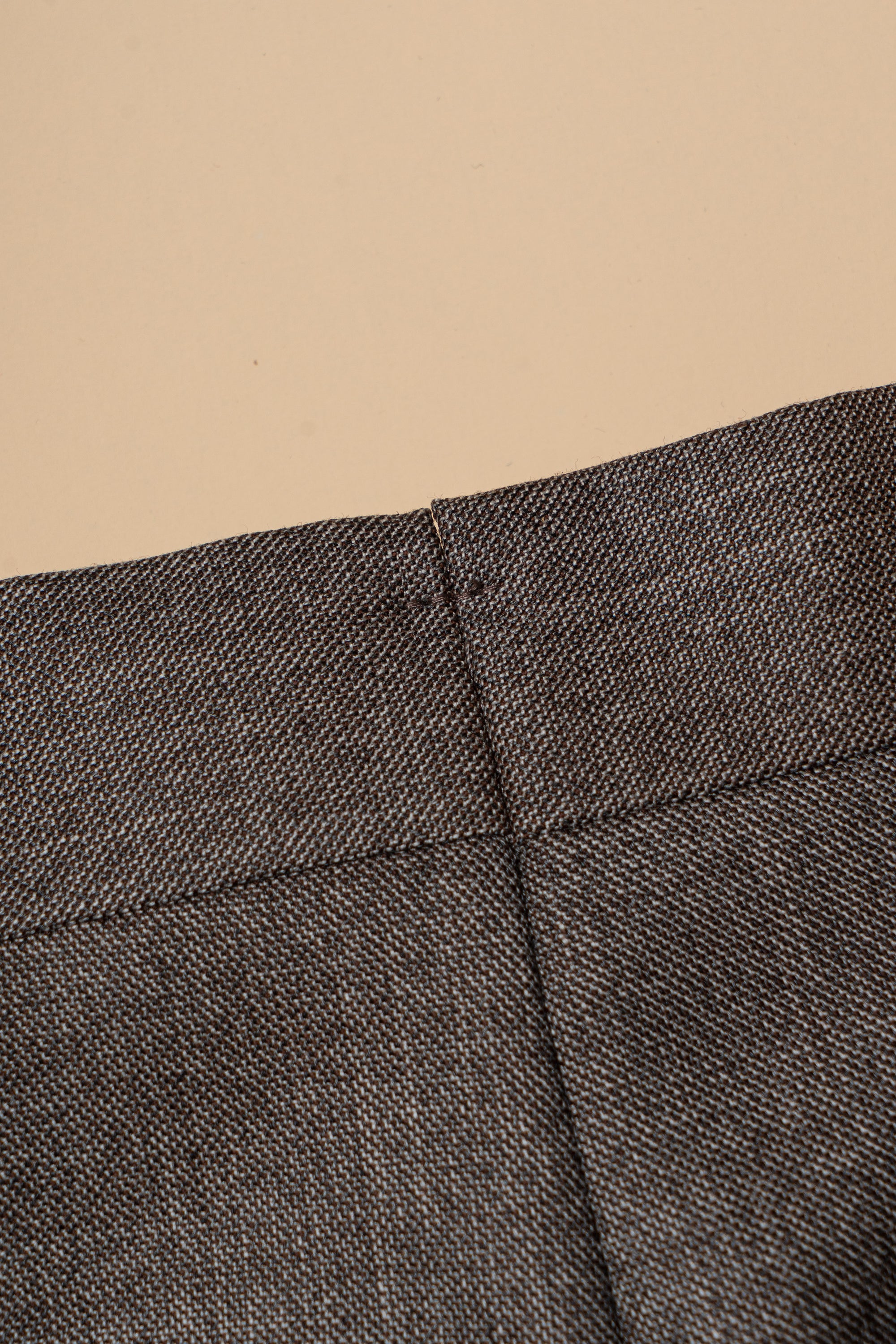 MTO Taupe Sharkskin Worsted Wool Suit #479