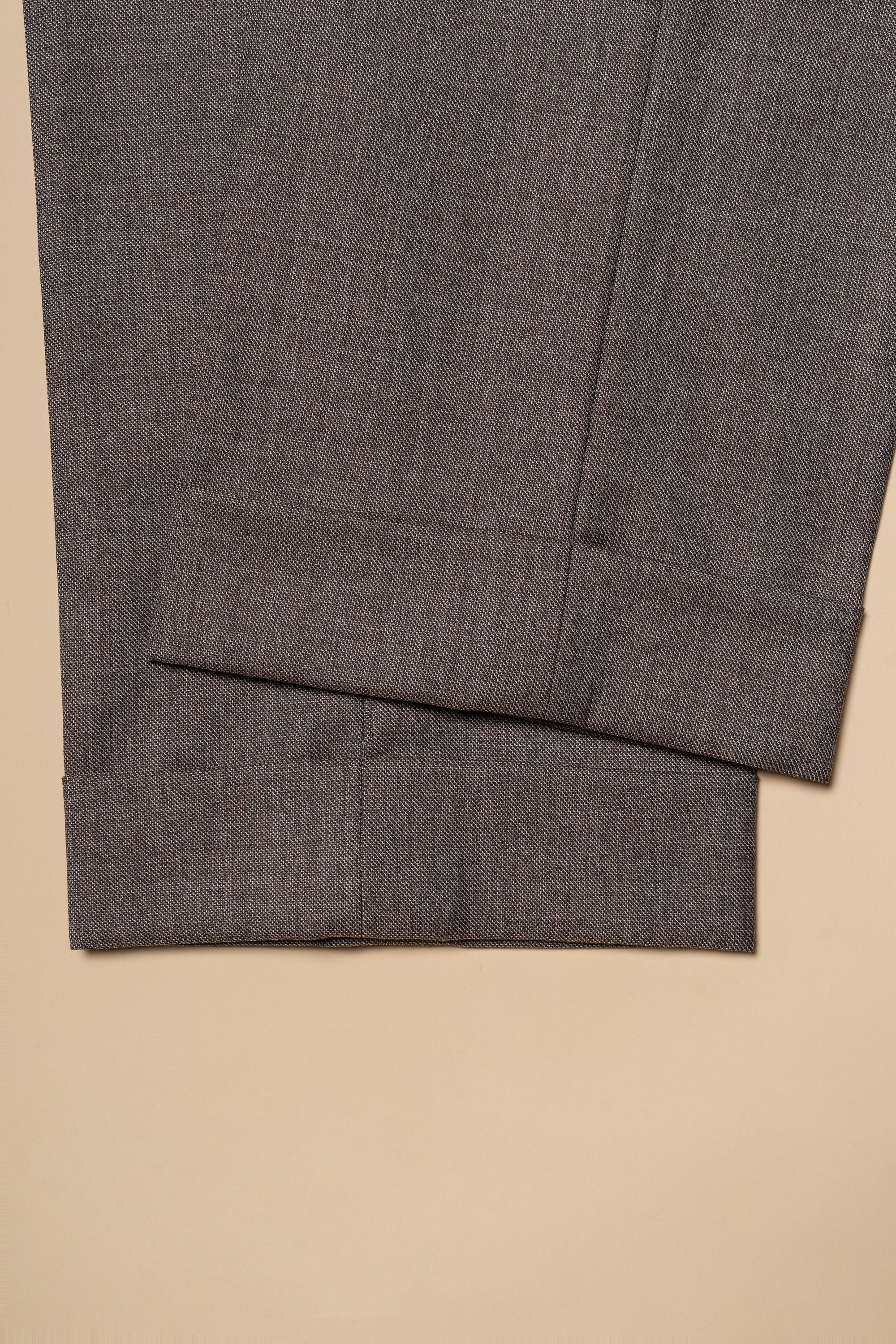 MTO Taupe Sharkskin Worsted Wool Suit #479