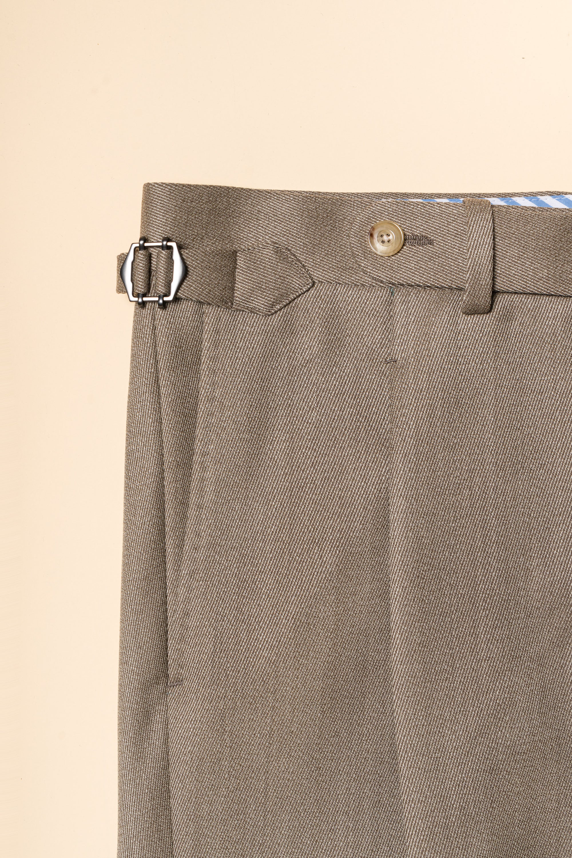 Dark Khaki Wool Whipcord Trousers #395