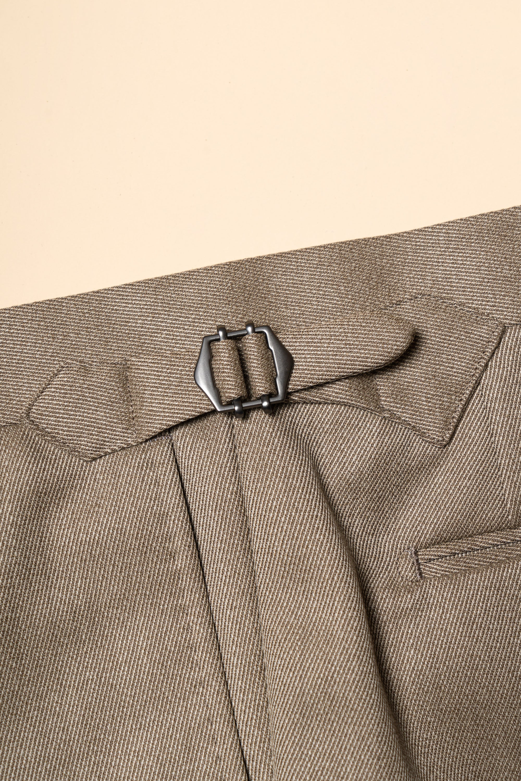 Dark Khaki Wool Whipcord Trousers #395