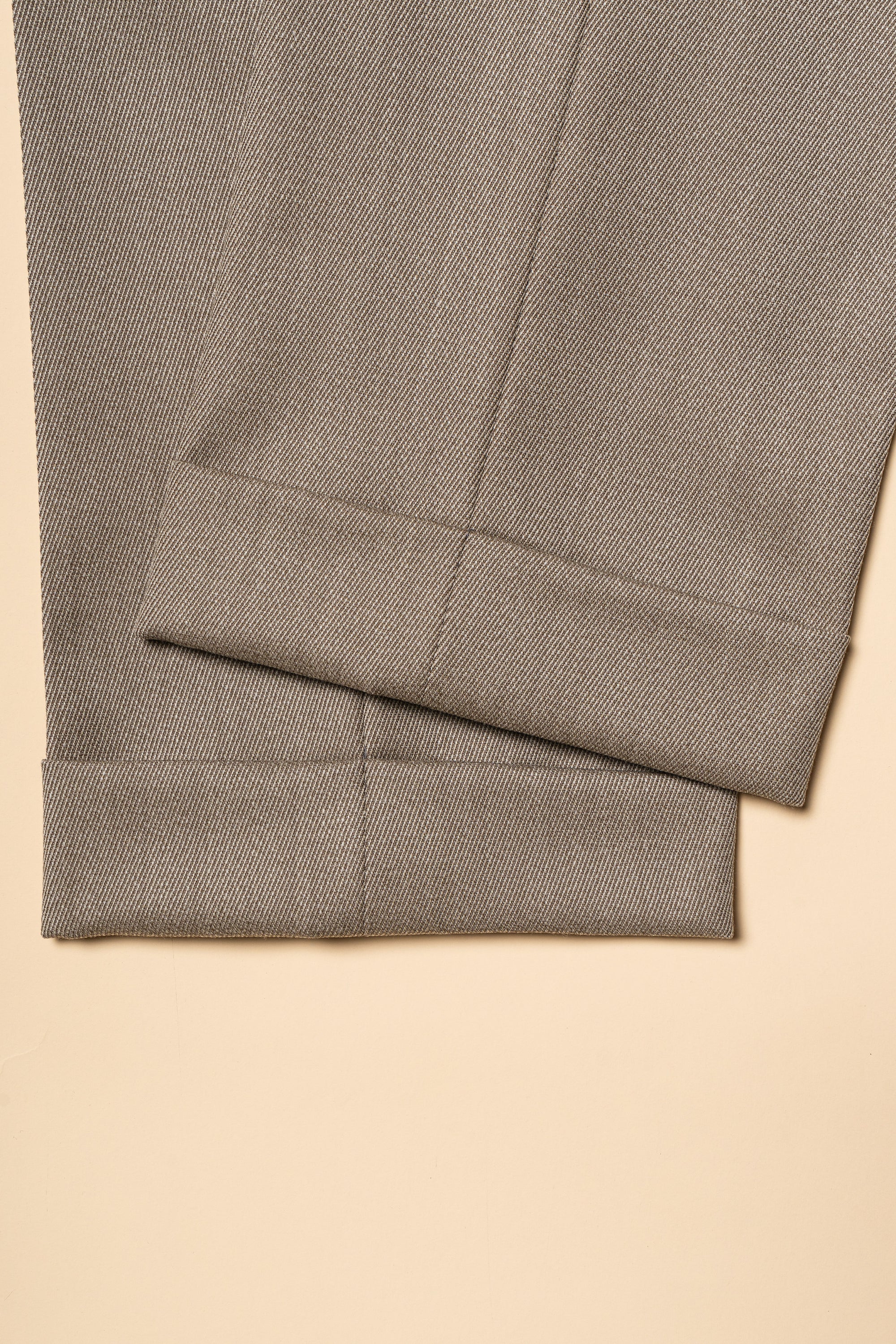 Dark Khaki Wool Whipcord Trousers #395