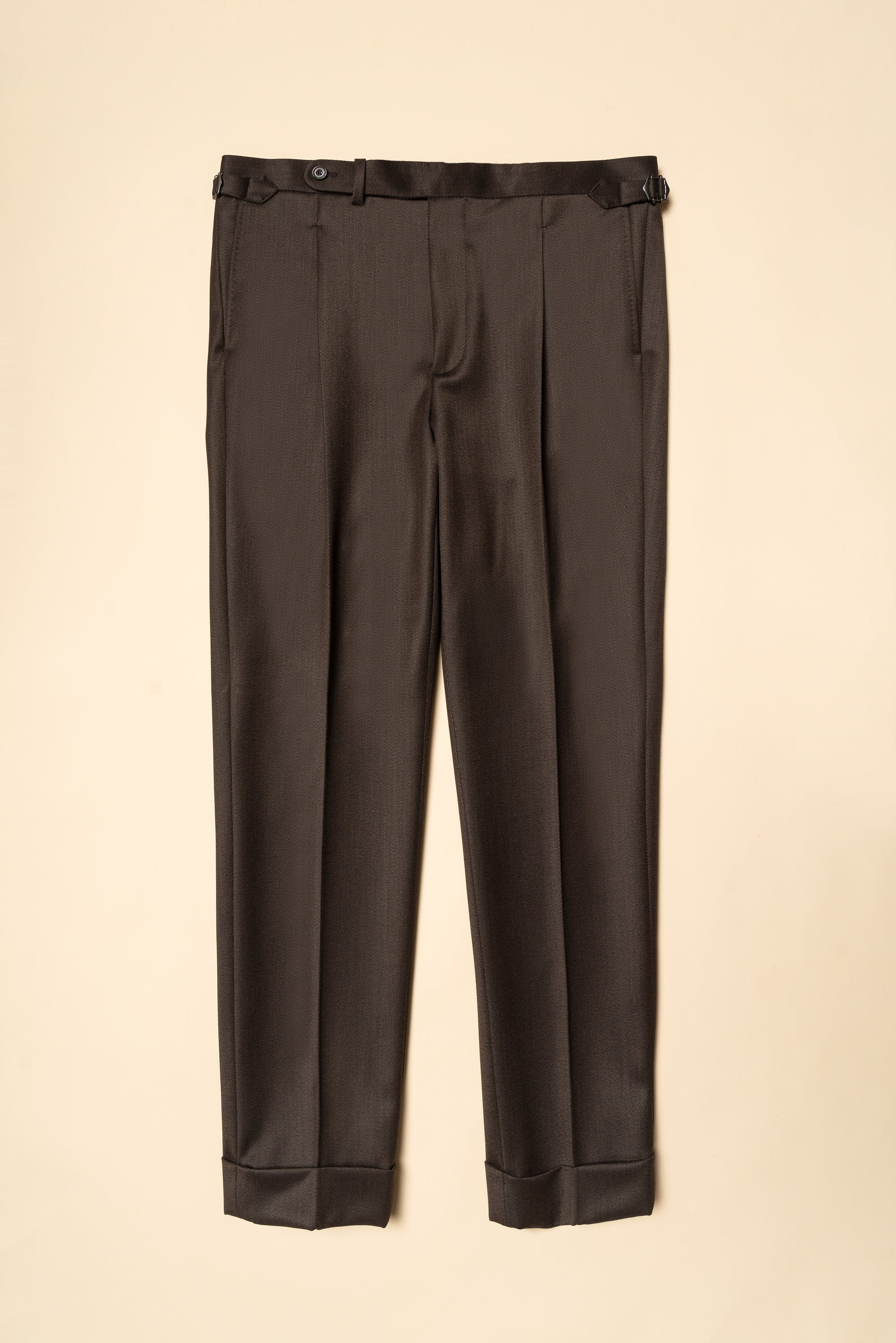 Dark Brown Wool Whipcord Trousers #394
