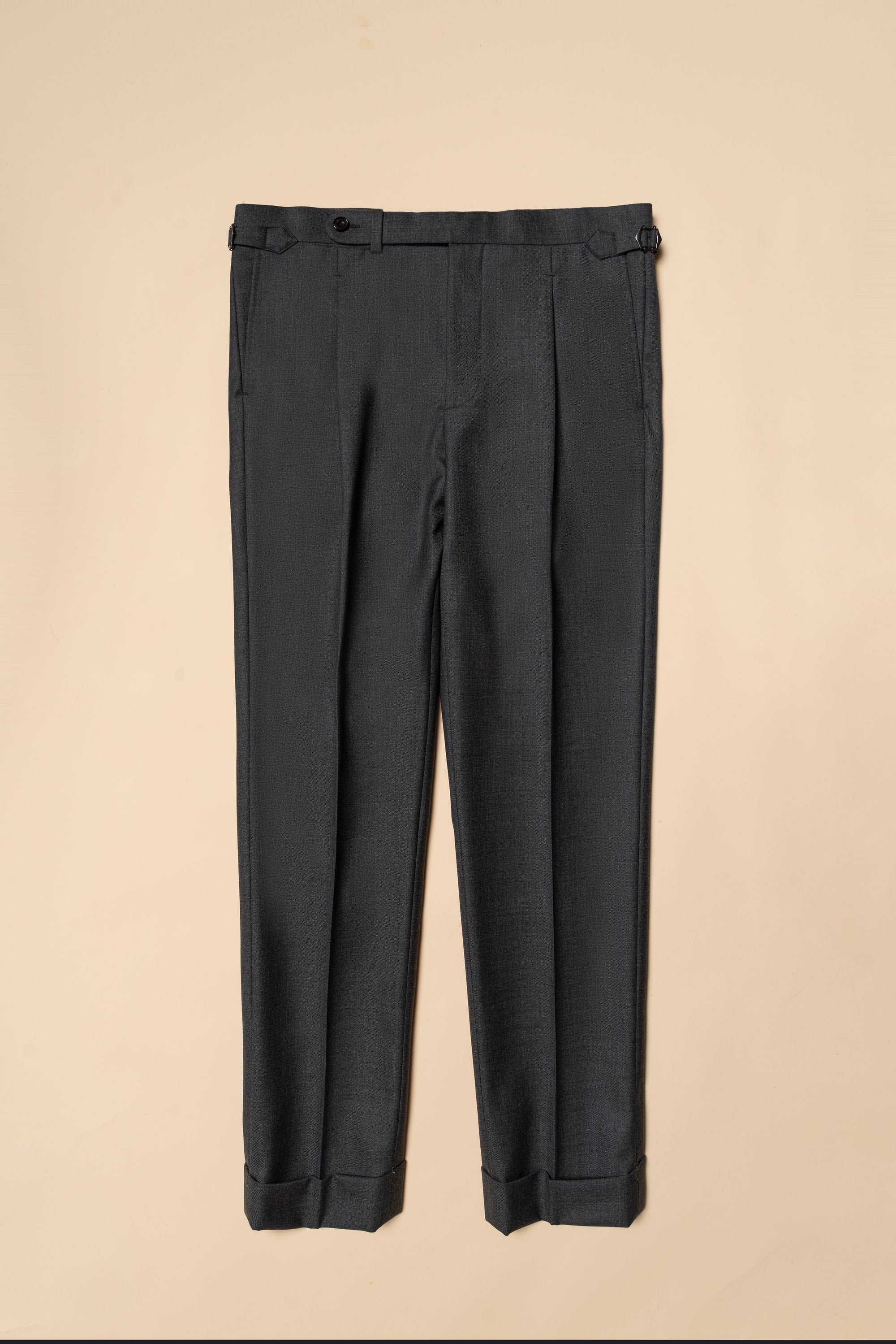 Dark Grey Worsted Wool Trousers #477