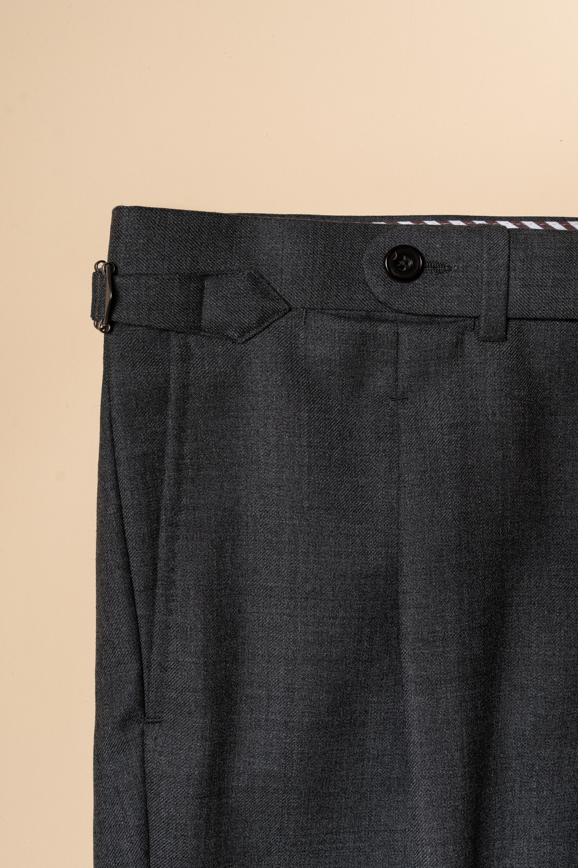 Dark Grey Worsted Wool Trousers #477