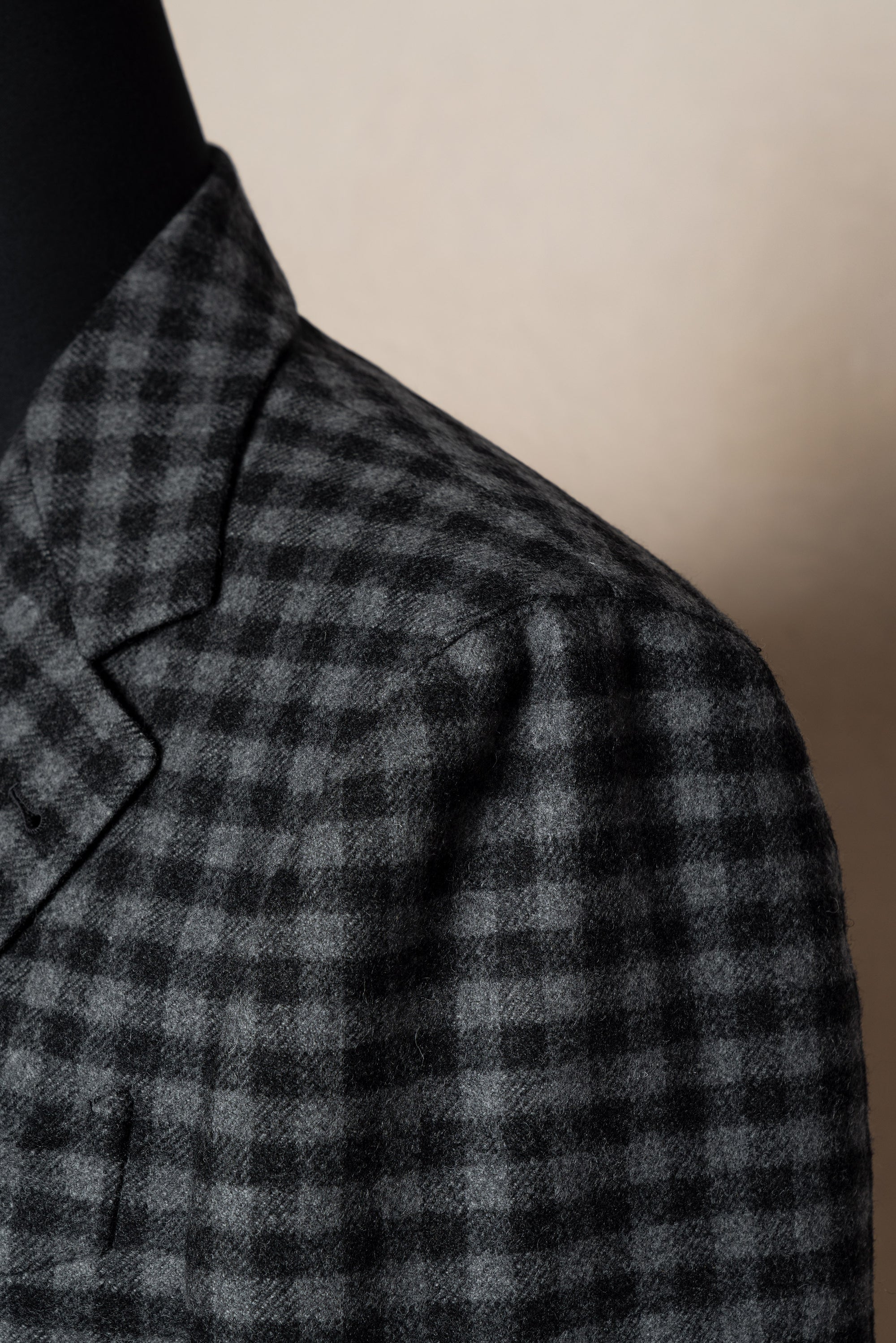 Grey Gingham Check Flannel Jacket #133