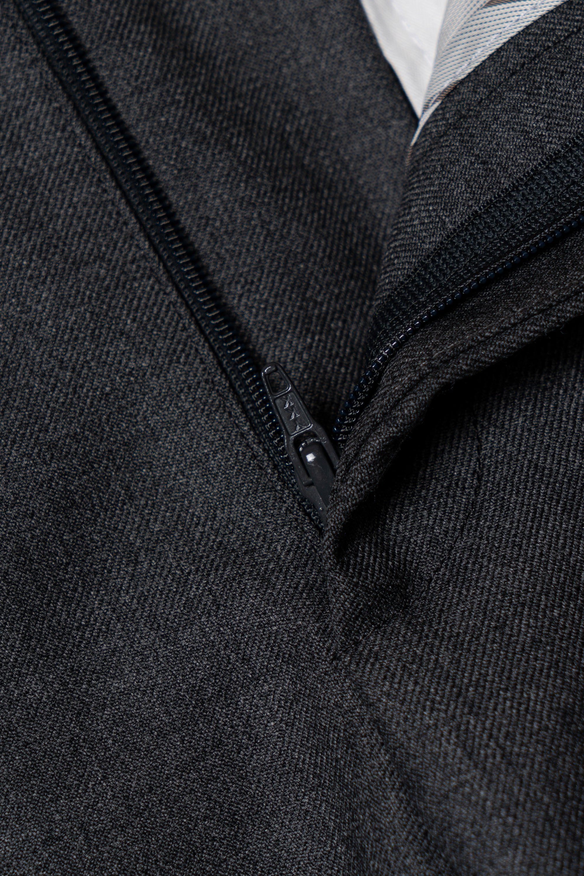 Dark Grey Worsted Wool Trousers #477