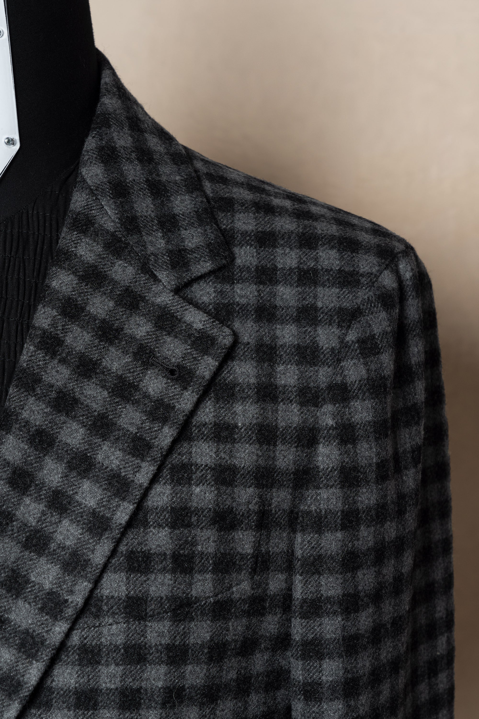 Grey Gingham Check Flannel Jacket #133