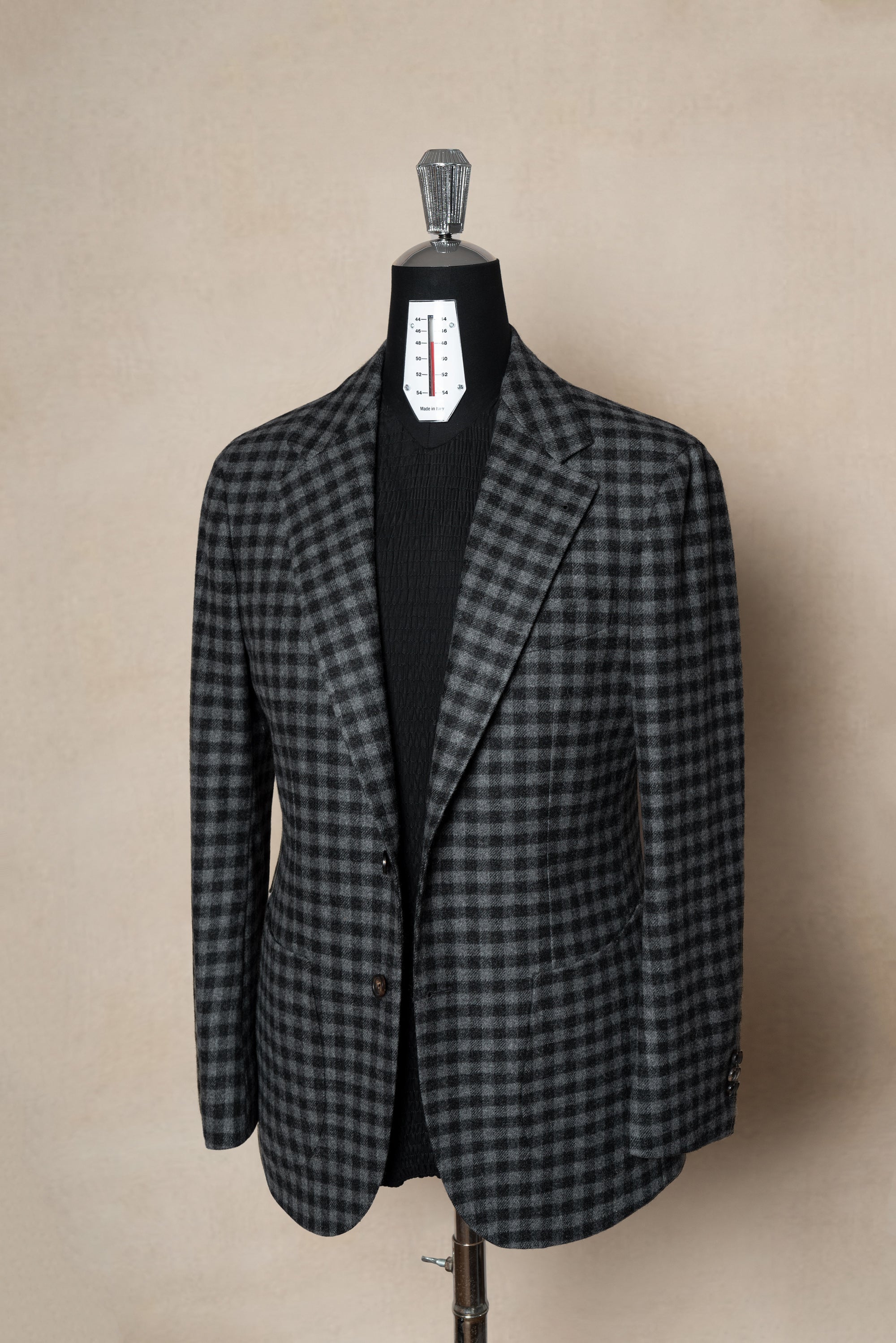 Grey Gingham Check Flannel Jacket #133