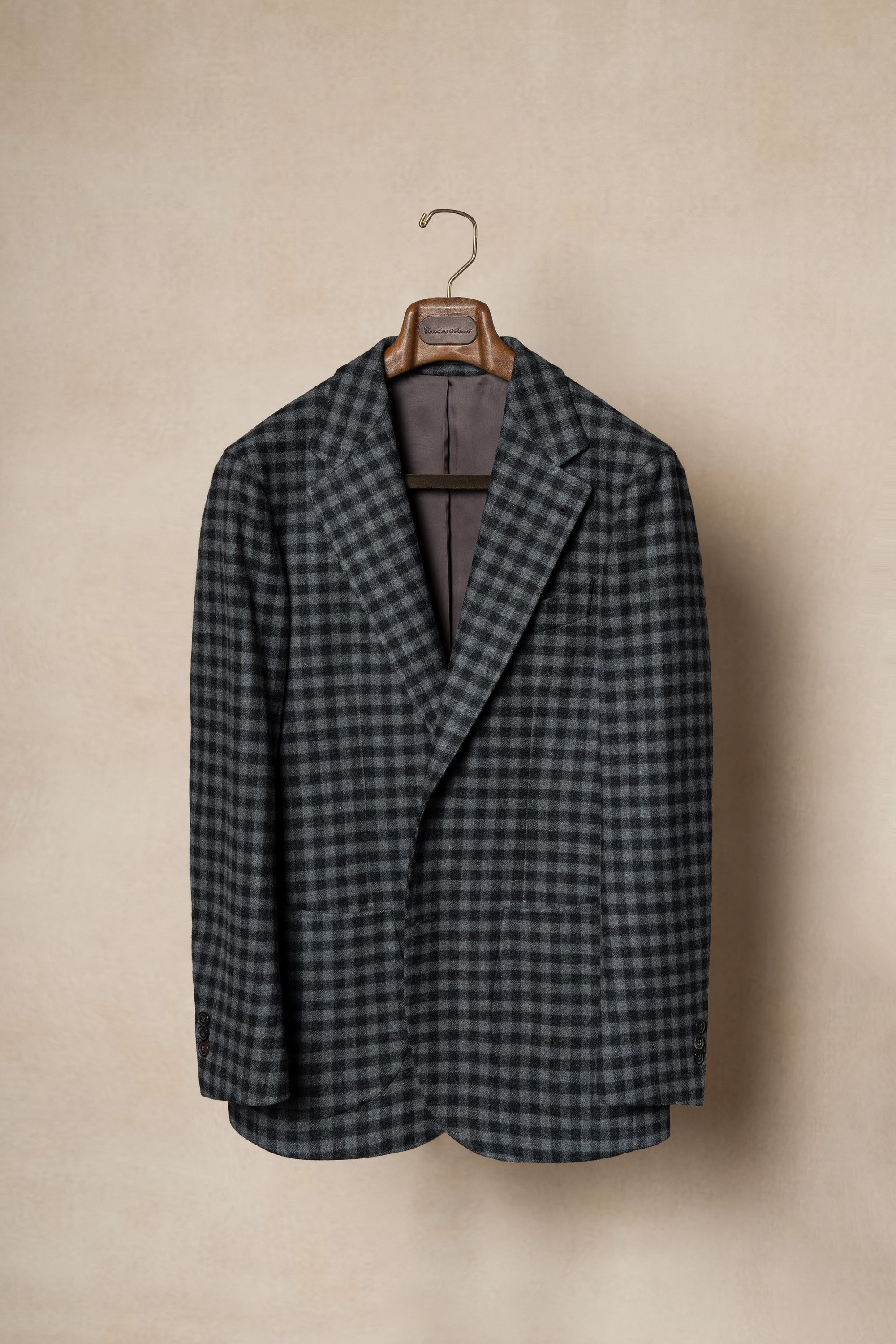Grey Gingham Check Flannel Jacket #133