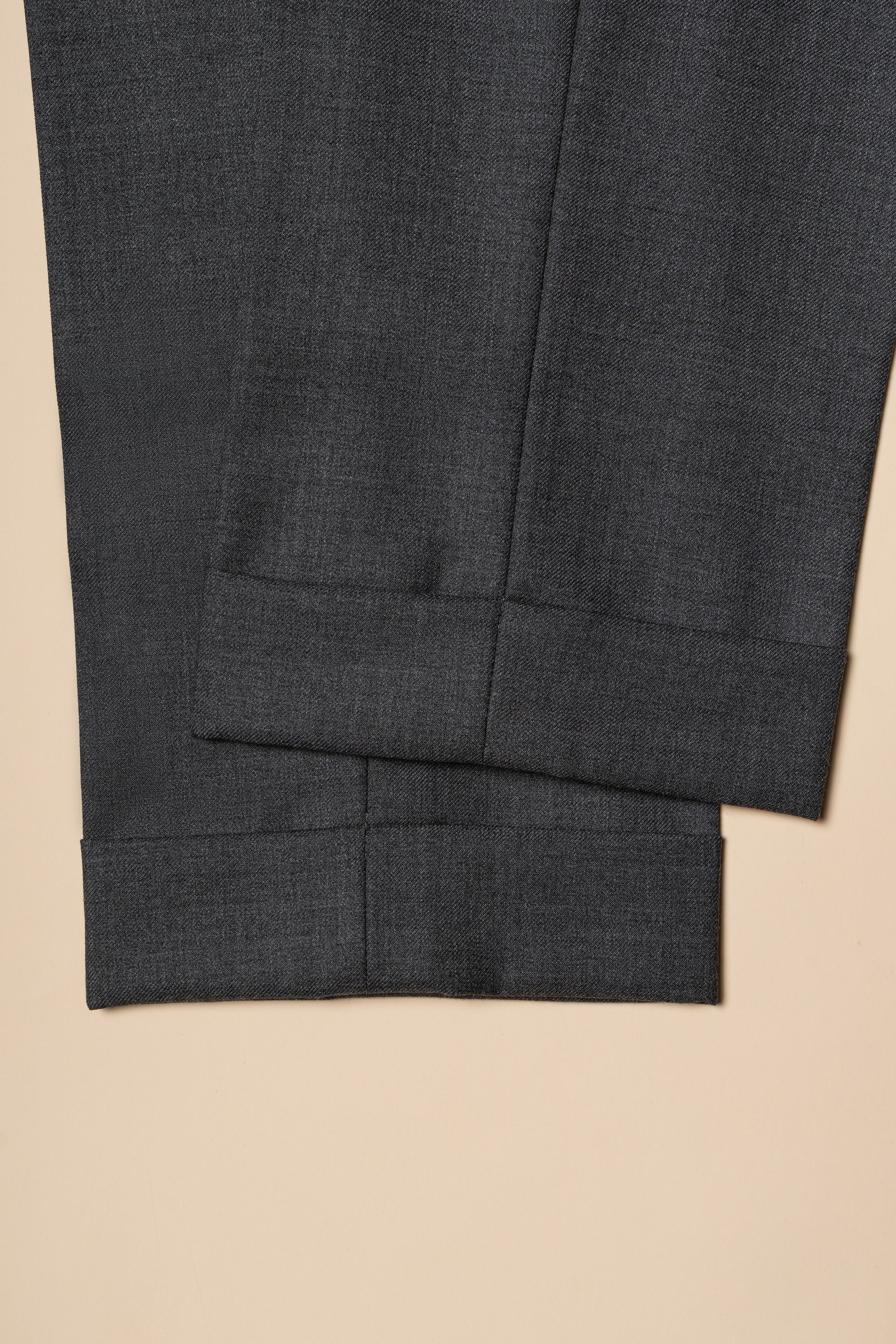 Dark Grey Worsted Wool Trousers #477