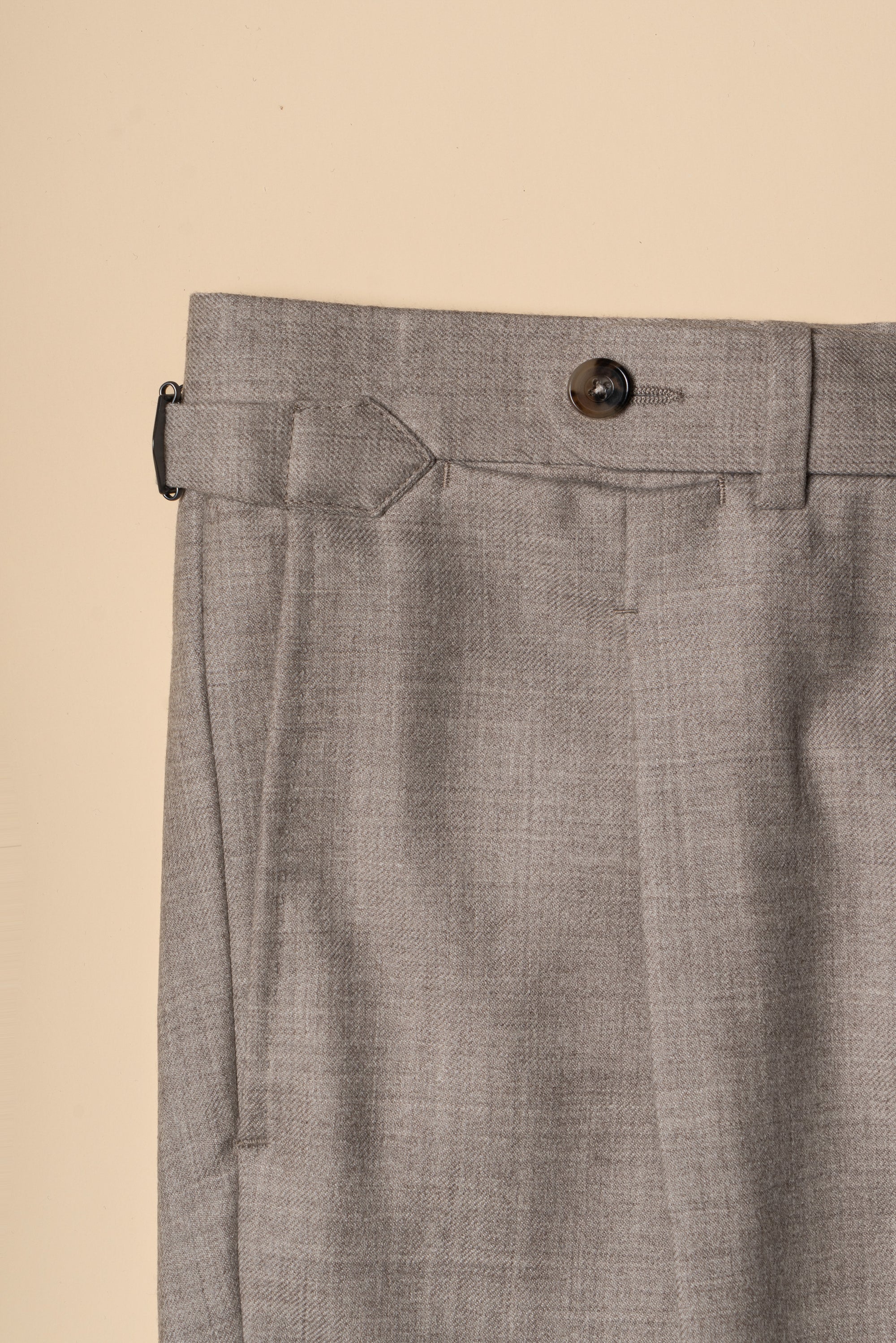 Undyed Wool Flannel Trousers #490