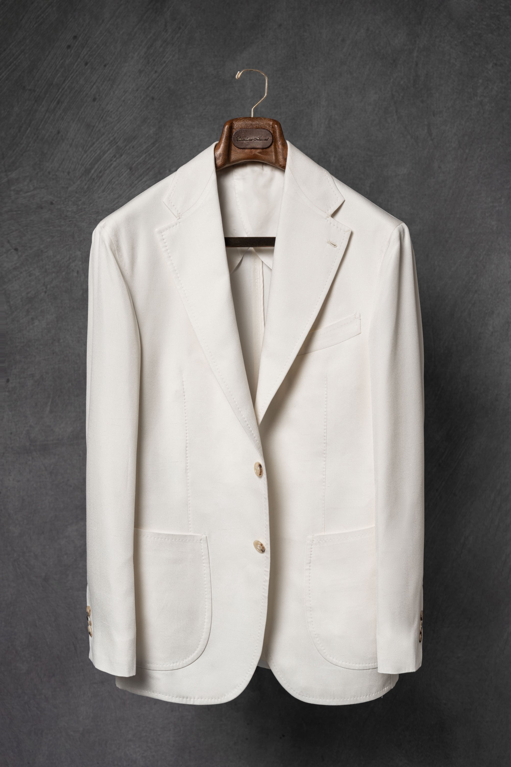 White Dupioni Silk Jacket #301