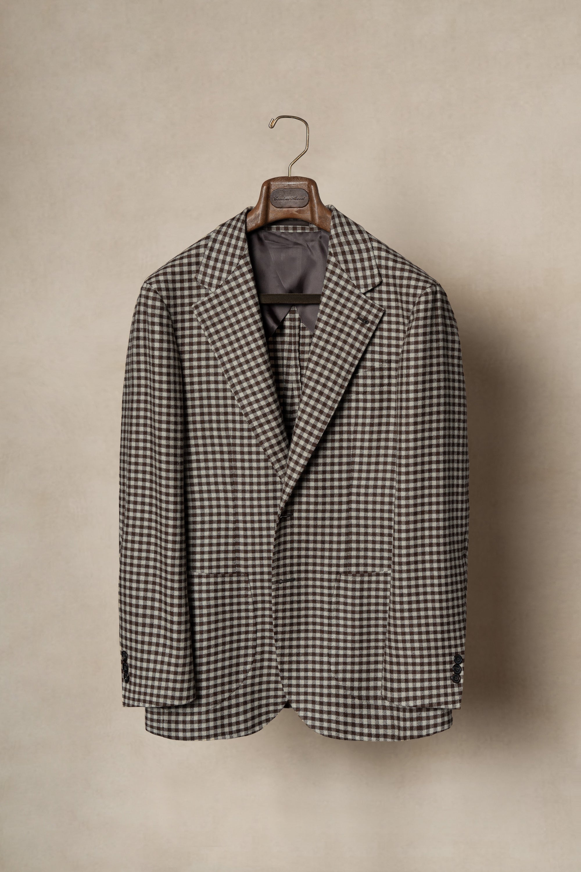 MTO Brown Vichy Check Wool Jacket #95