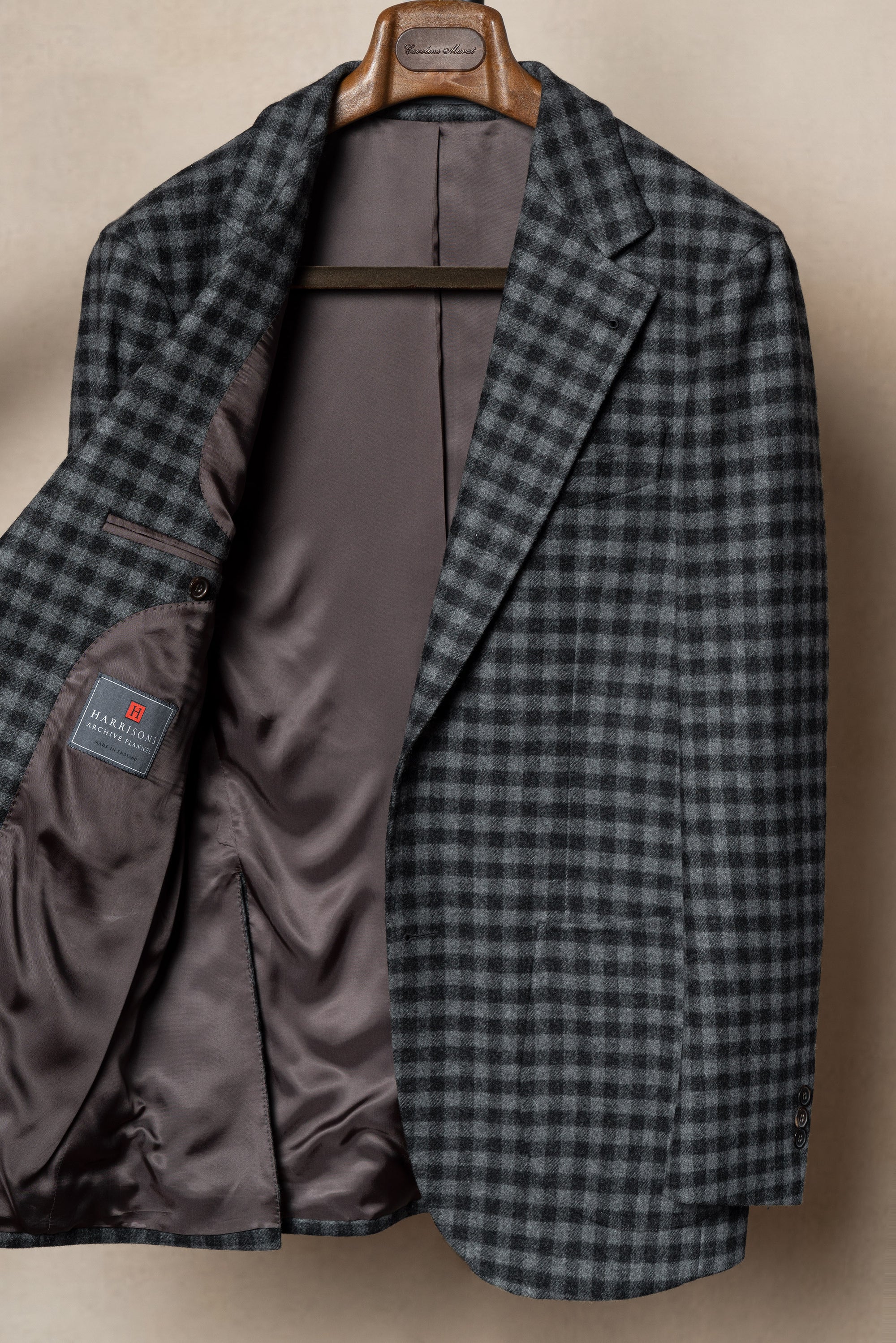 Grey Gingham Check Flannel Jacket #133