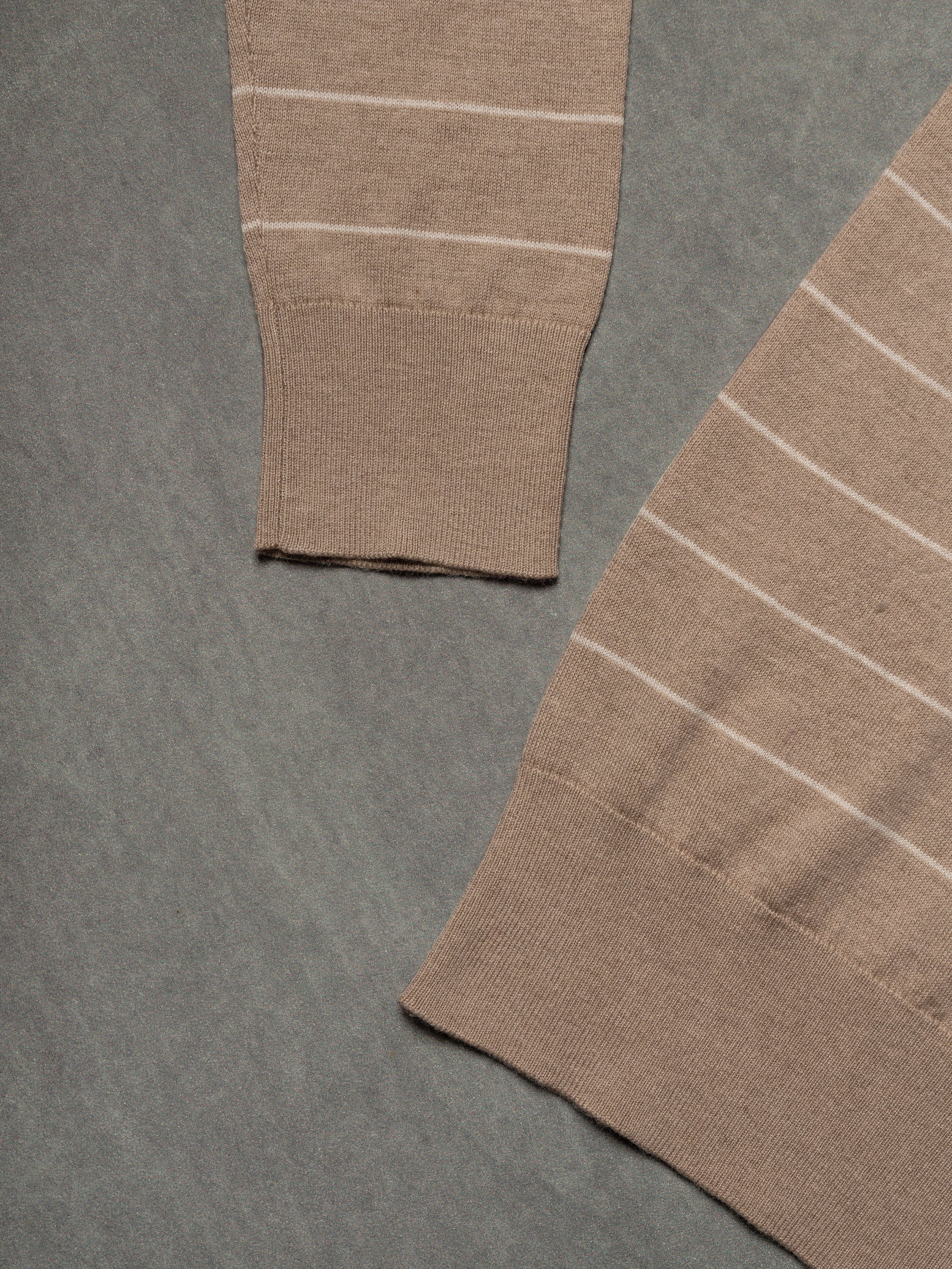 Light Brown Breton Top Crew Neck