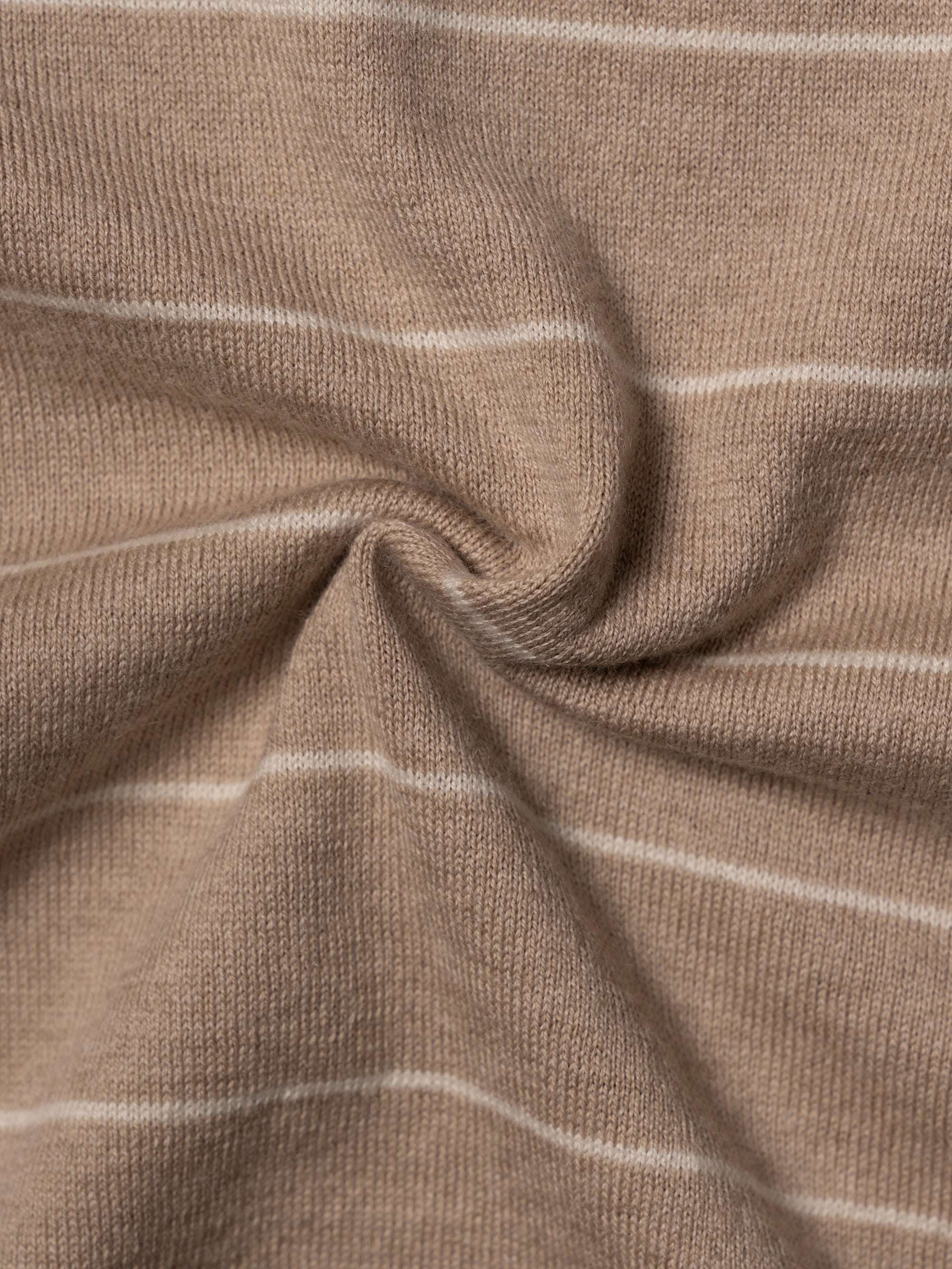Light Brown Breton Top Crew Neck