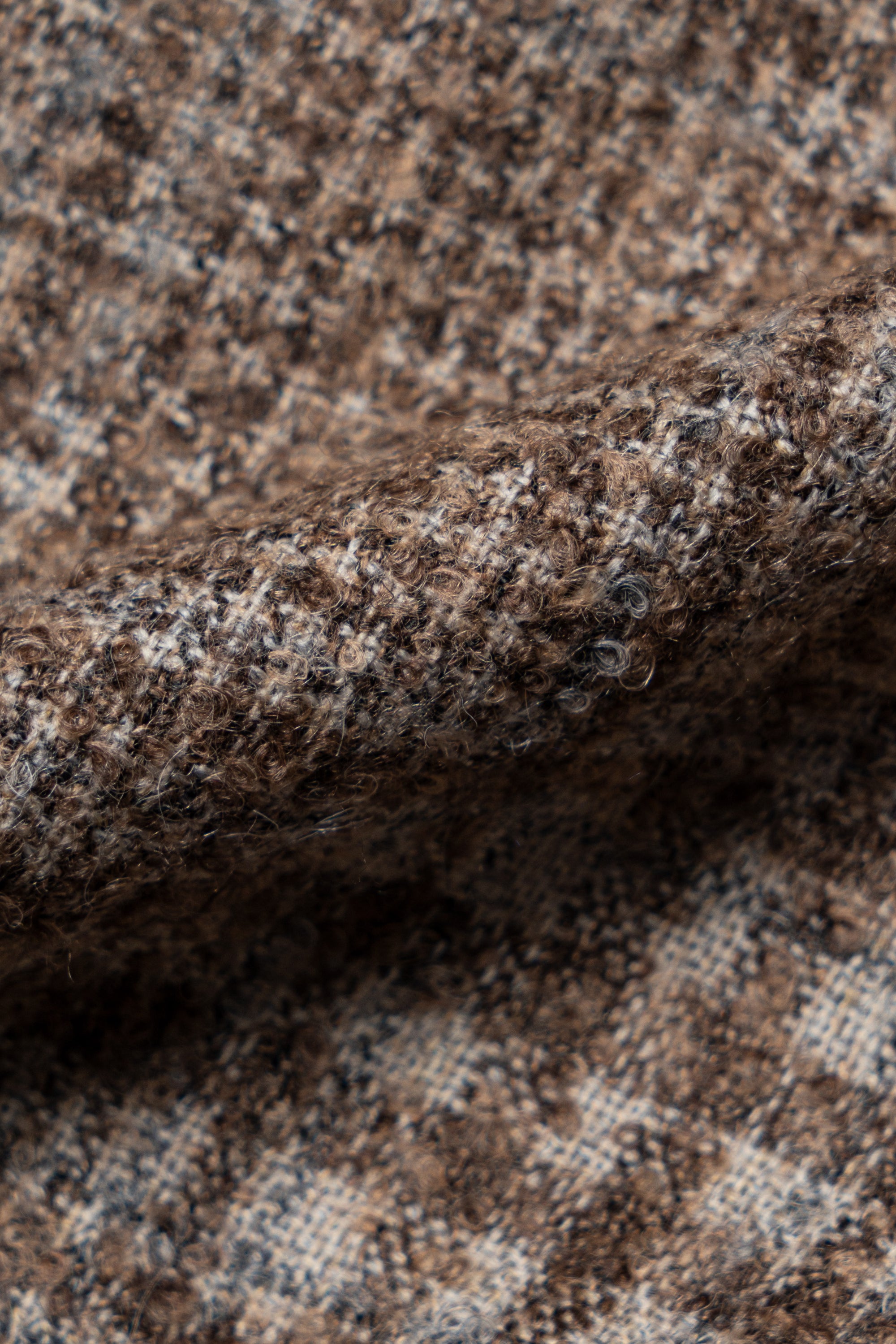 MTO Milky Brown Plaid Camel Hair Wool Jacket