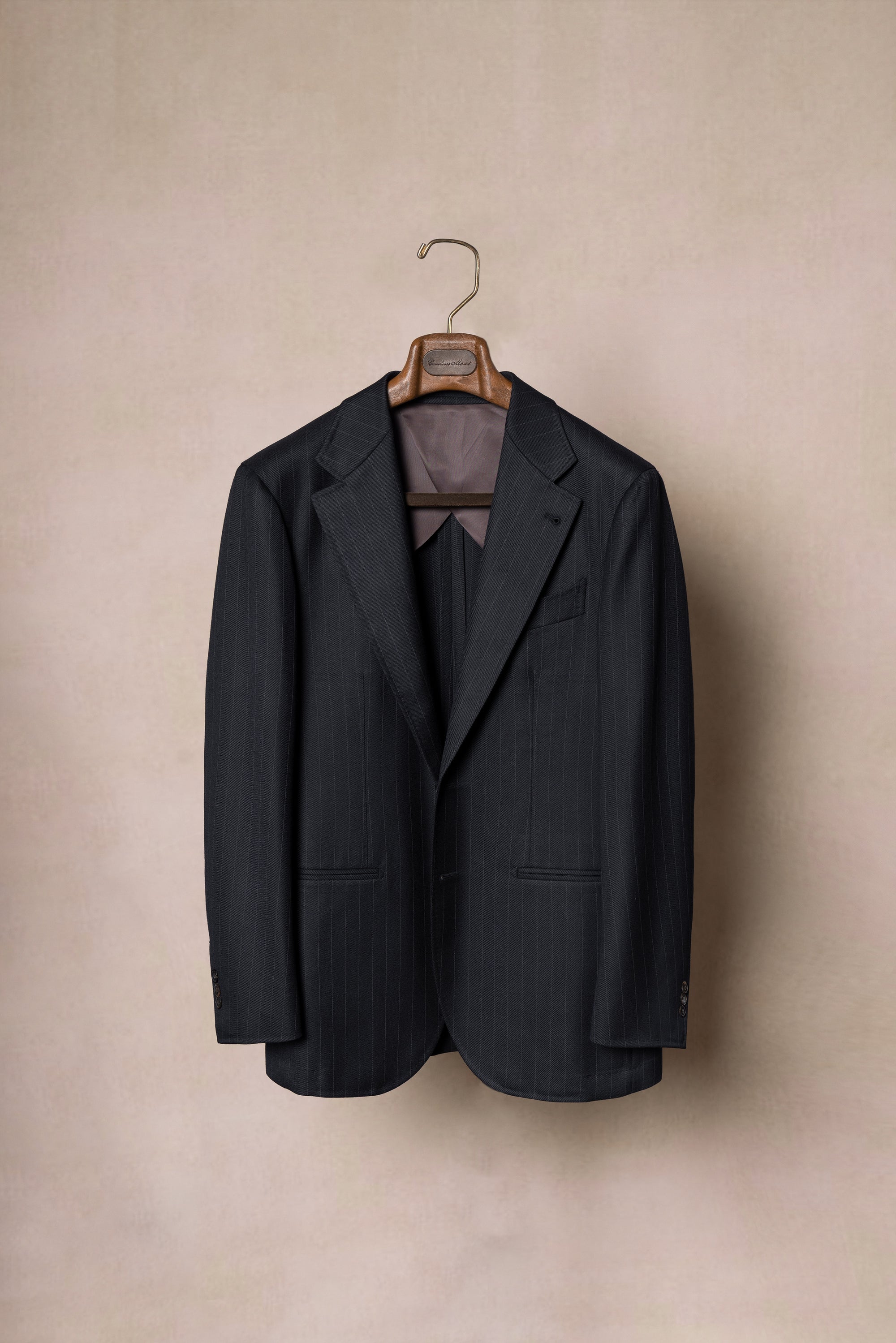 MTO Navy Pinstripe Heavyweight Wool Suit #174