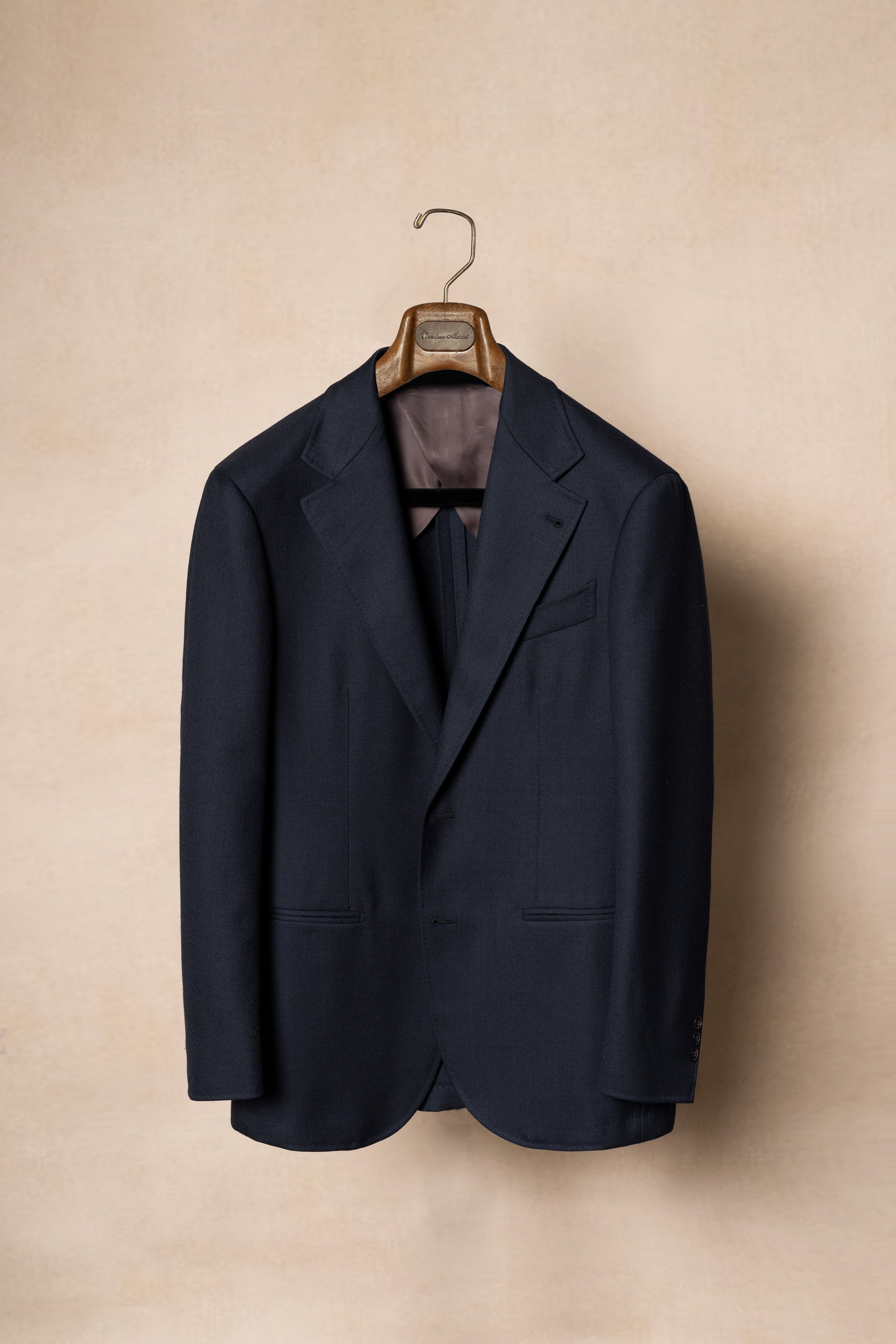 MTO Navy Sharkskin Heavyweight Wool Suit #175
