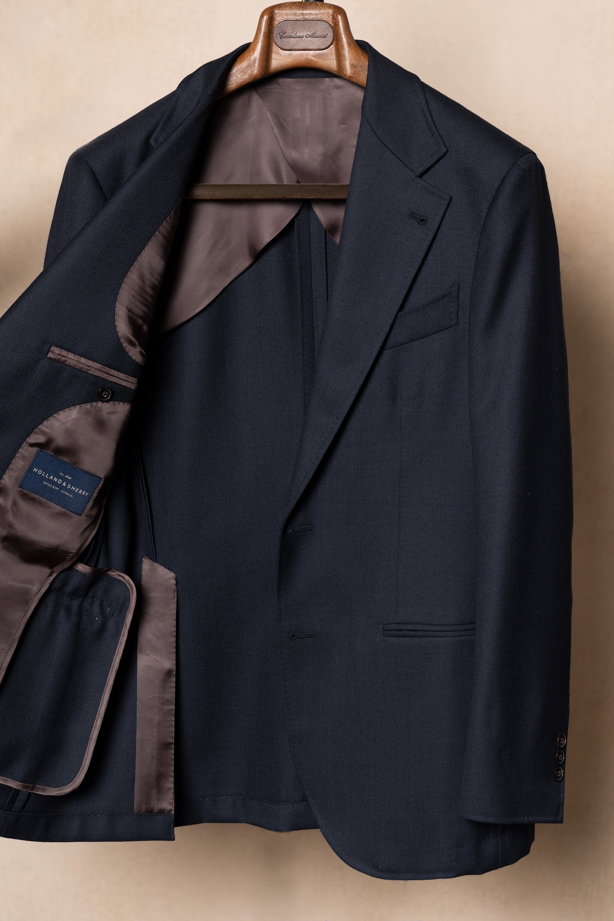 MTO Navy Sharkskin Heavyweight Wool Suit #175